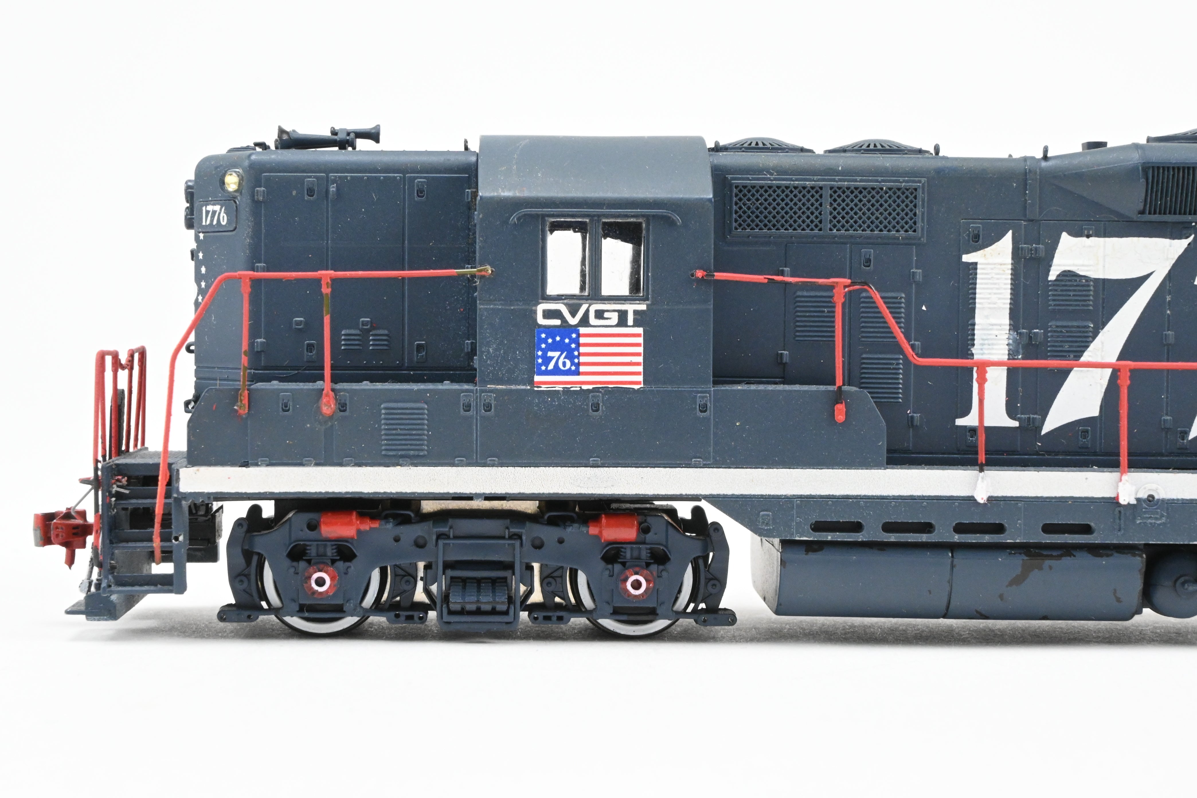 HO Scale Life-Like Proto 2000 EMD GP9 Locomotive Custom Painted in Central Vermont or Grand Trunk Western Bi - Centennial Scheme #1776 with Tsunami DCC and Sound Function