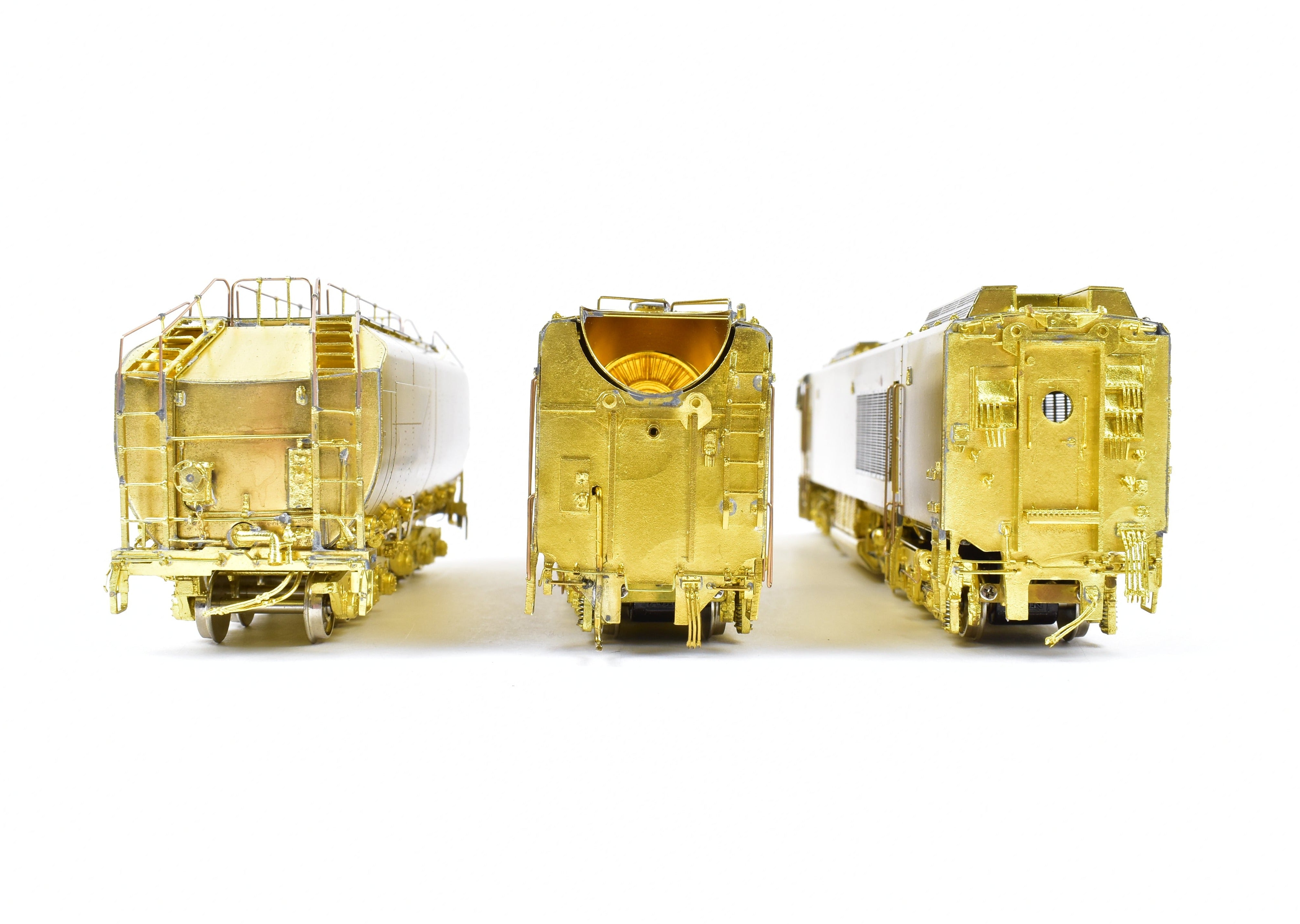 HO Scale Brass Model Train Set - Overland Models, Inc. Union Pacific GE 8500 HP Gas Turbine Big Blow 3-Unit Unpainted Set with Raised Farr Inlet Silencer and Riveted Tender