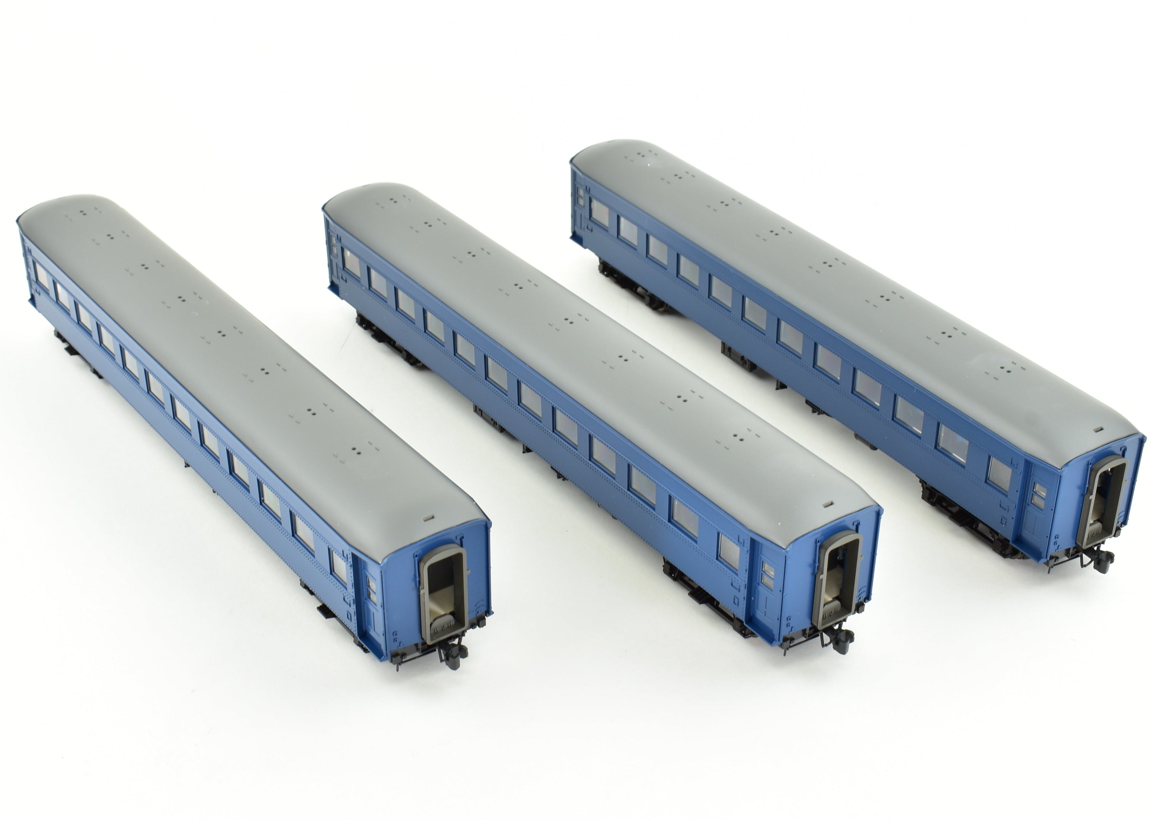 Kato J Scale Japanese National Railways OHA-35 Set of 3 Blue FP Passenger Cars