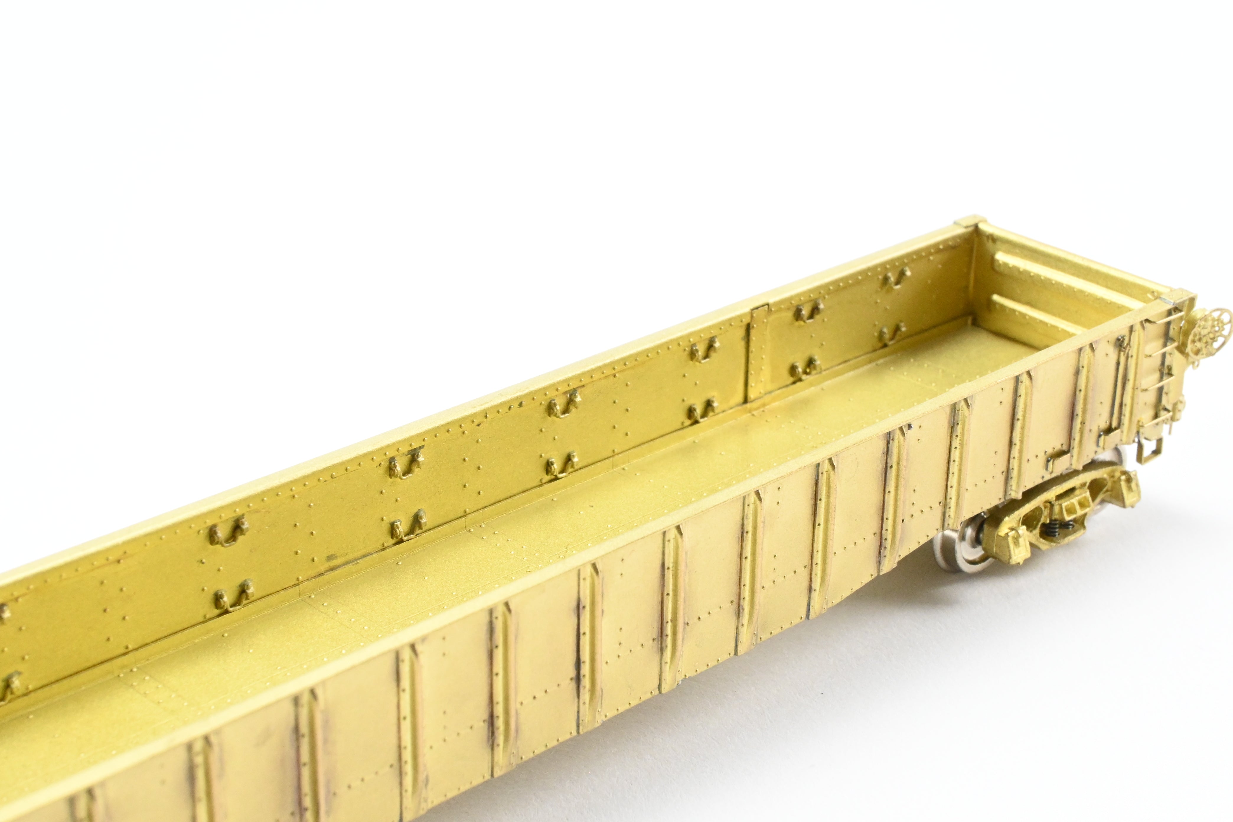HO Scale Brass Precision Scale Co. Various Roads 65-Foot Mill Gondola Model in Bethlehem Steel Version for Heavy Steel Loading
