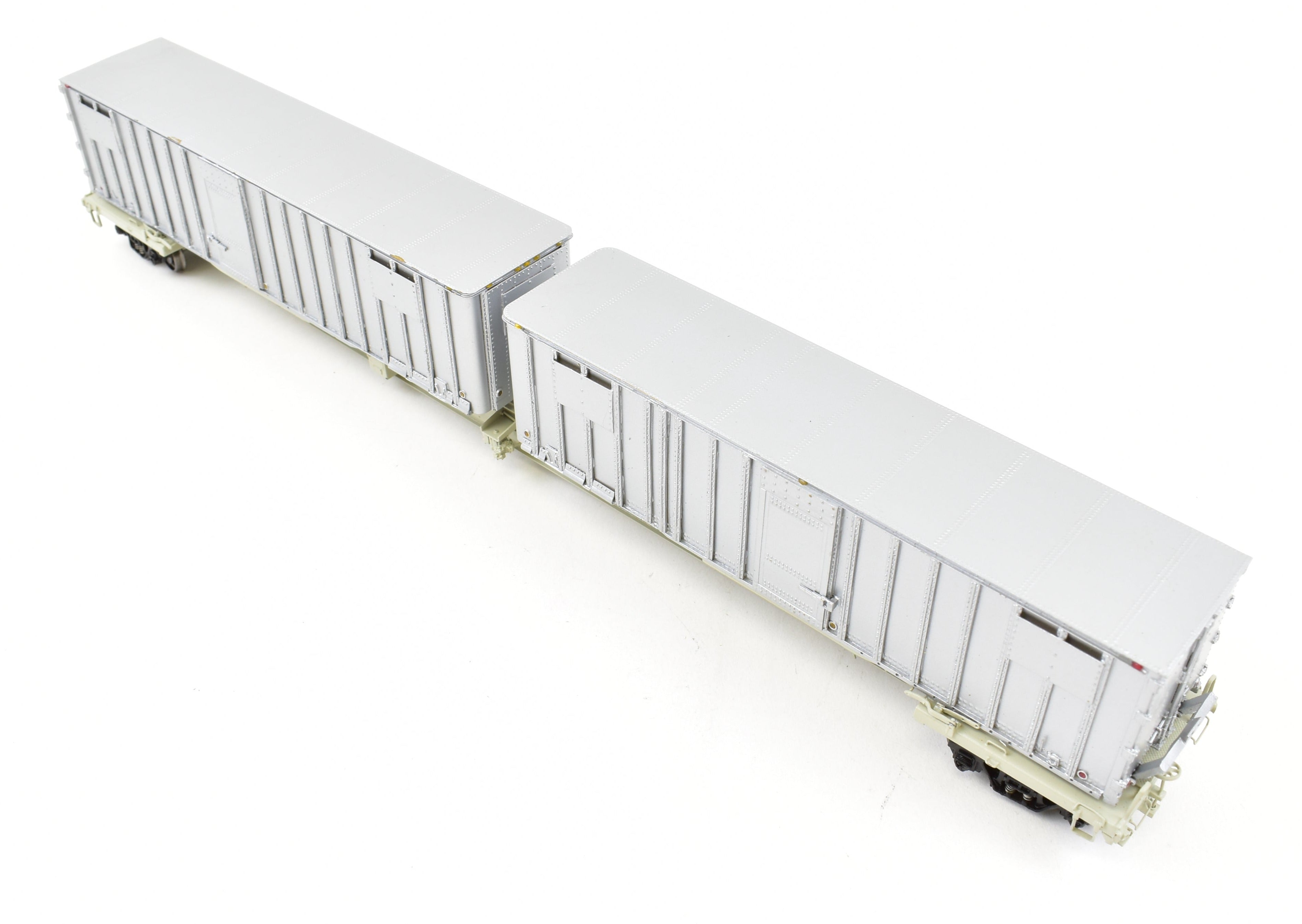 HO Scale Brass NYC - New York Central Flexi - Van Mk II 80' Flat Car with Trailers from Overland Models, Inc. (FP)