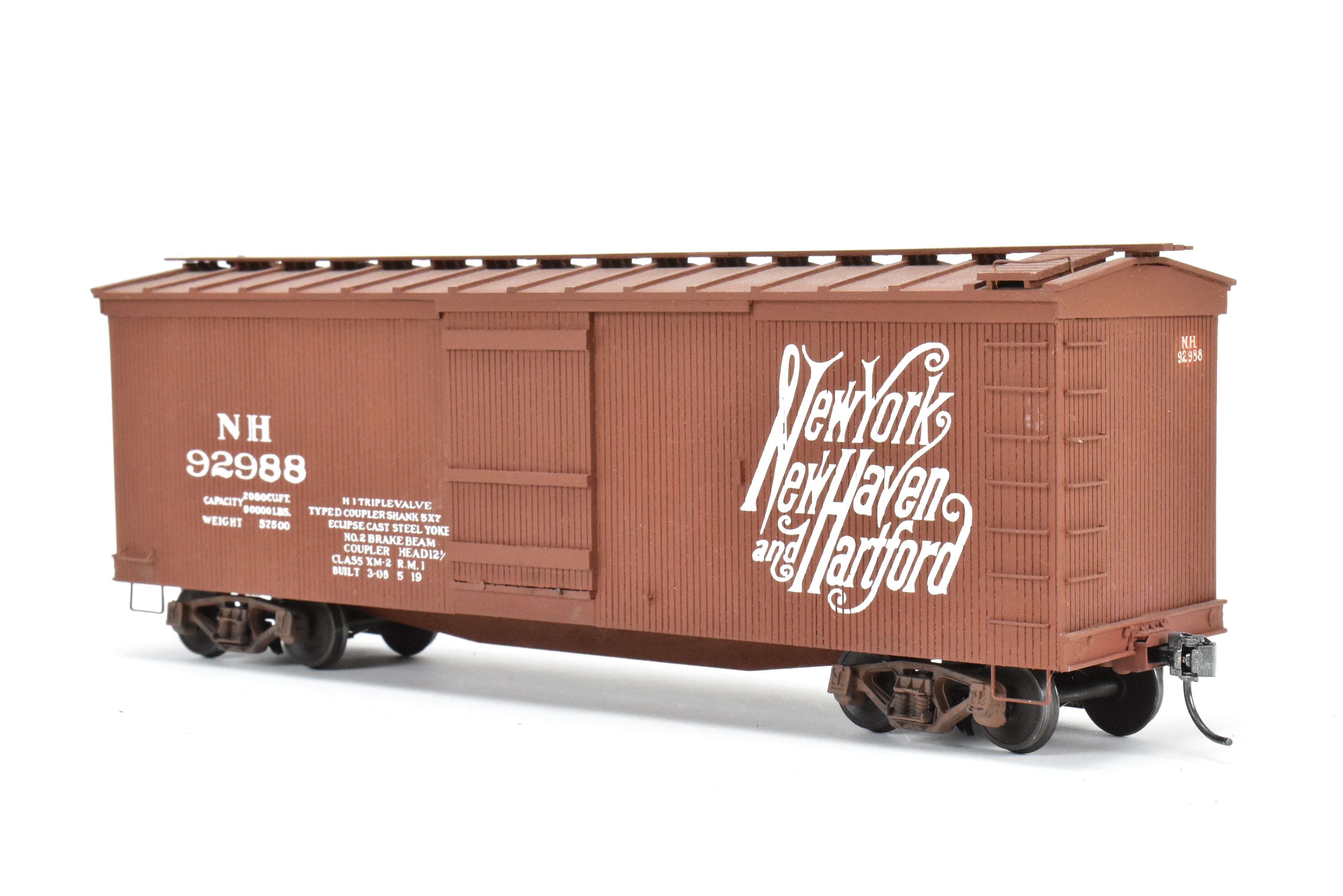 O Scale Metal and Wood Mainline Models New Haven 36-Foot Wood Boxcar with Custom Paint and Assembly