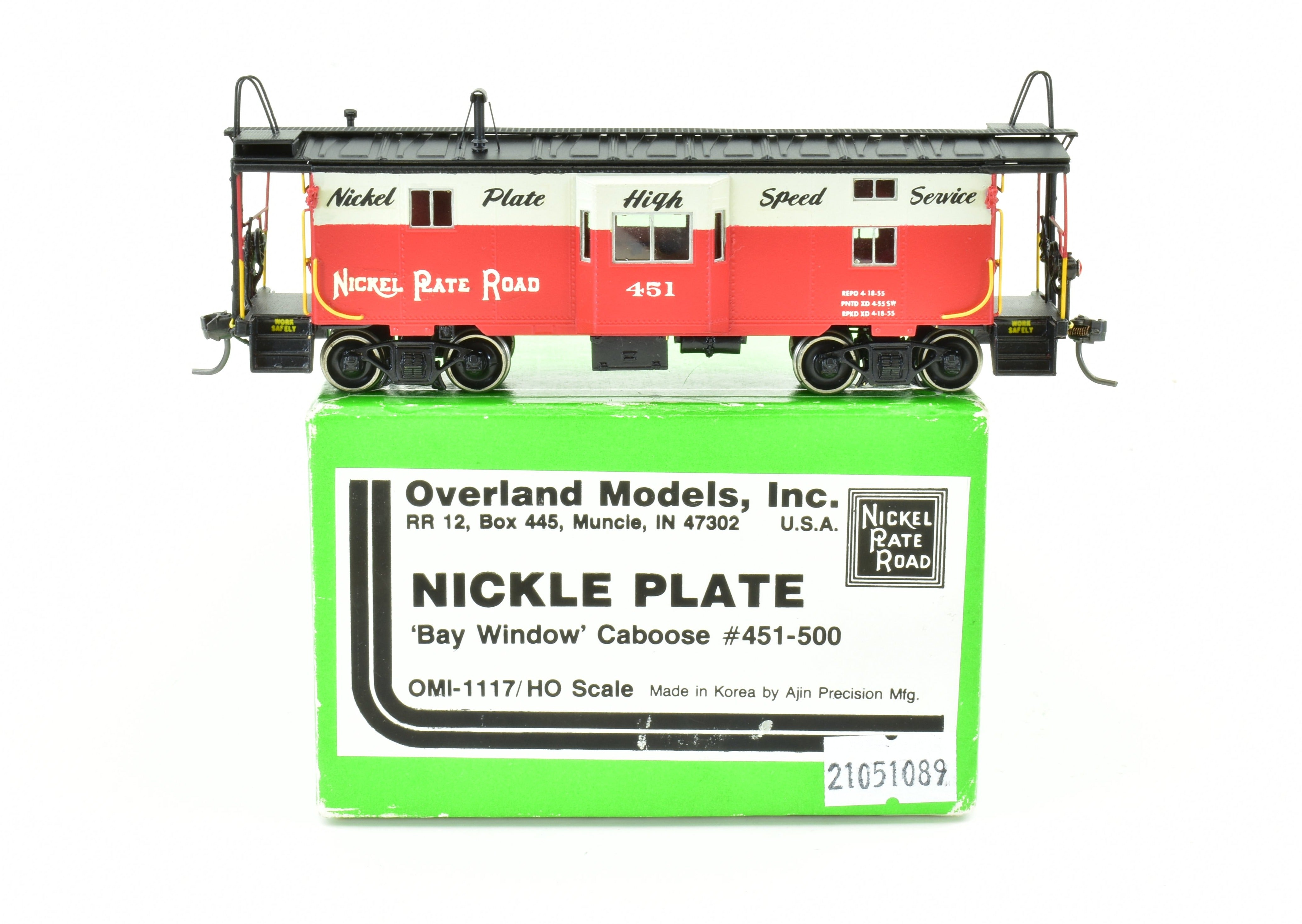 HO Scale Brass OMI - Overland Models, Inc. NKP - Nickel Plate Road Bay Window Caboose with Professional Custom Painting