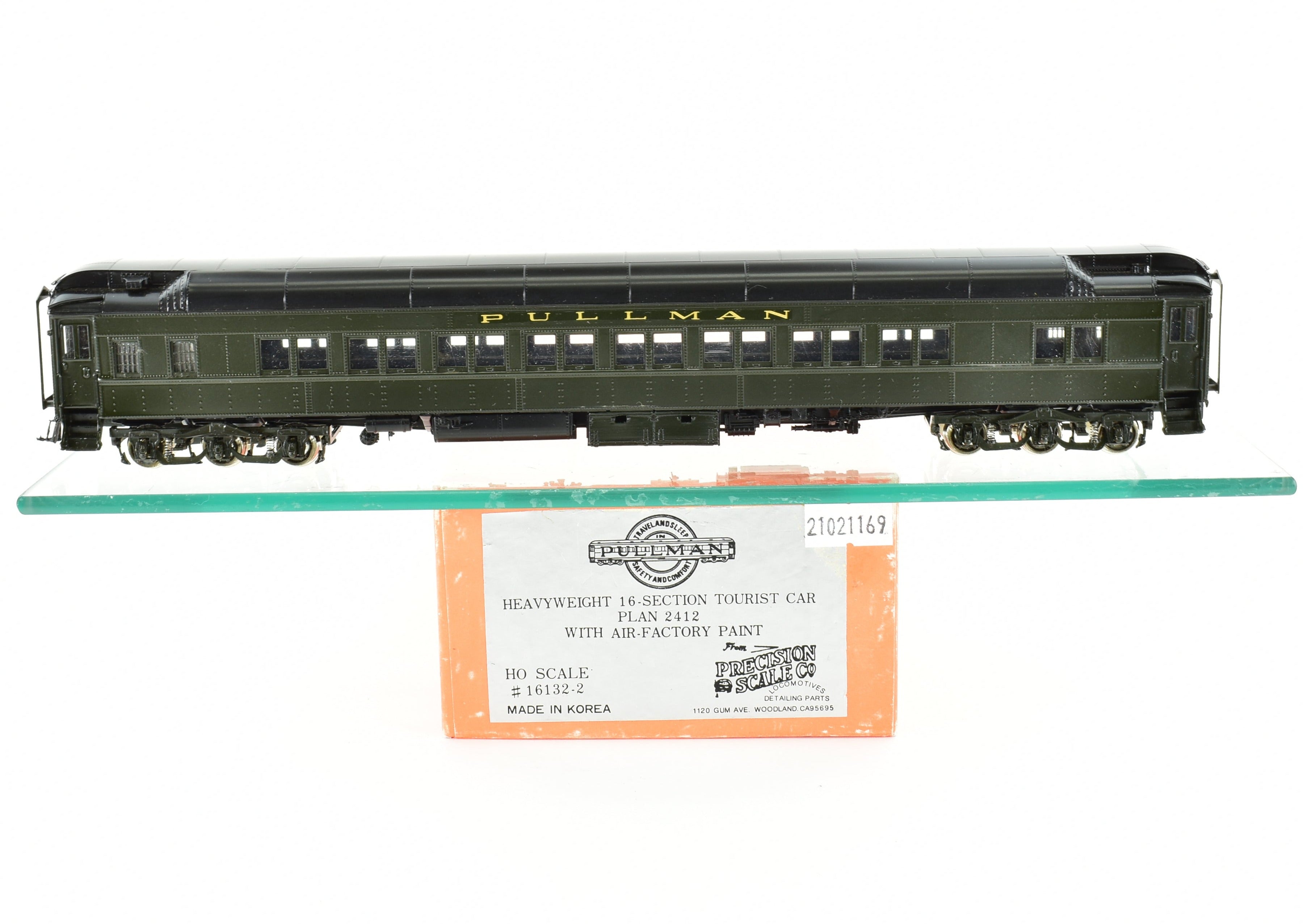 HO Scale Brass Precision Scale Co. Pullman 80-Foot Sleeper 16-Section Tourist Car Model Plan 2412 with Air Feature Package