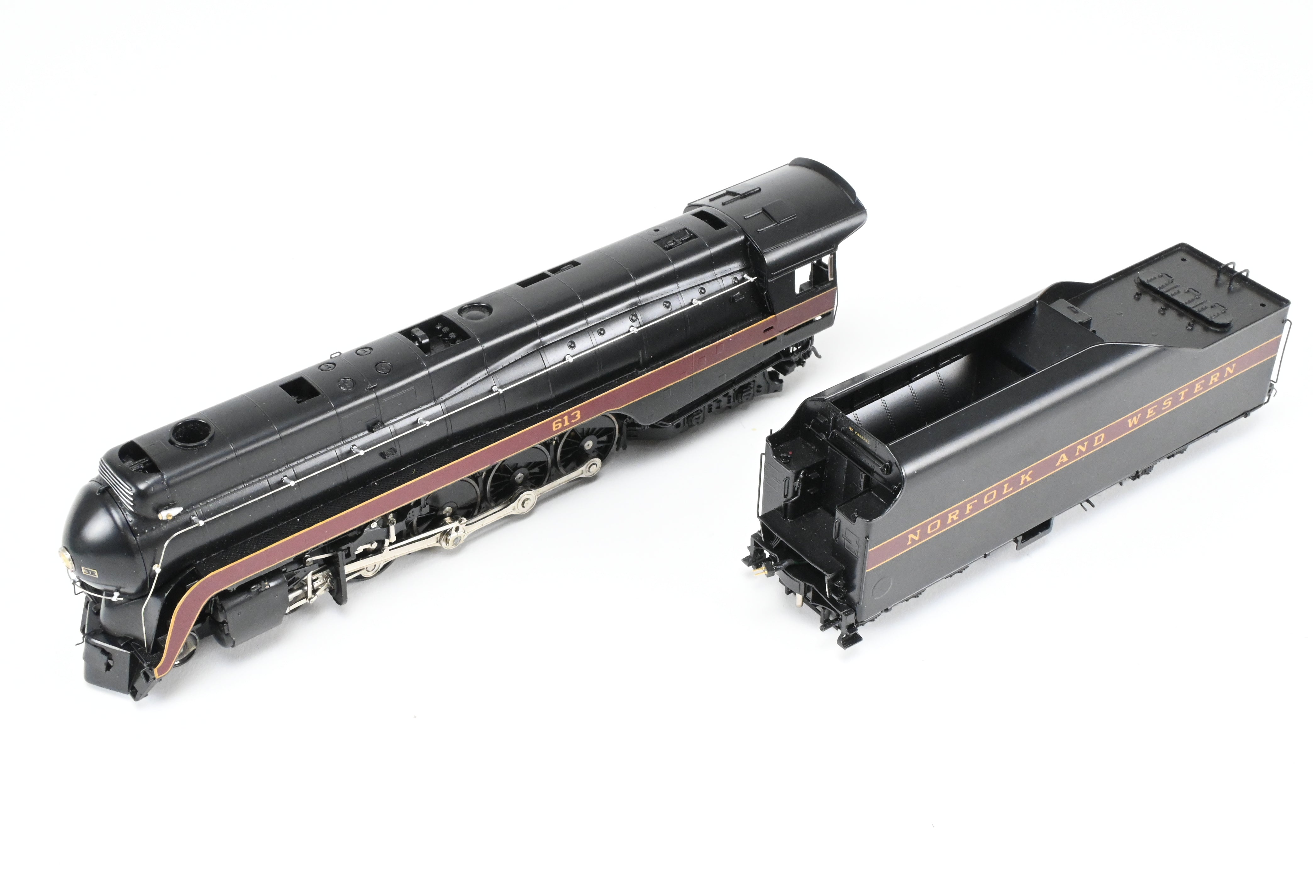 HO Scale Brass Steam Locomotive Model - Overland Models, Inc. Norfolk & Western Class “J” 4-8-4 Streamlined As Built, Factory-Painted FP #613
