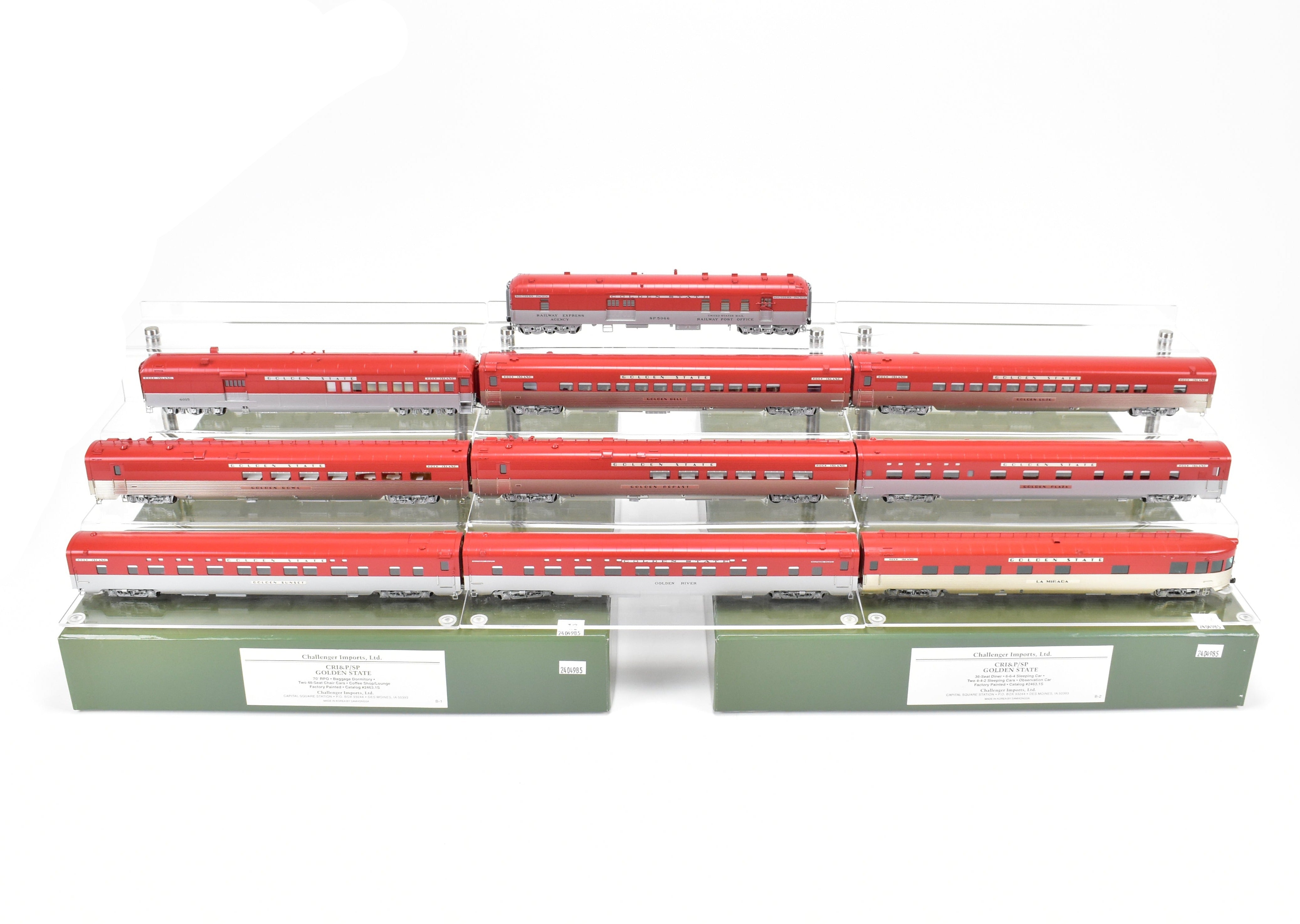HO Scale Brass Challenger Imports CRI&P/SP 10-Car Passenger Train Set Factory Painted - Incomplete, Rock Island and Southern Pacific Golden State Edition