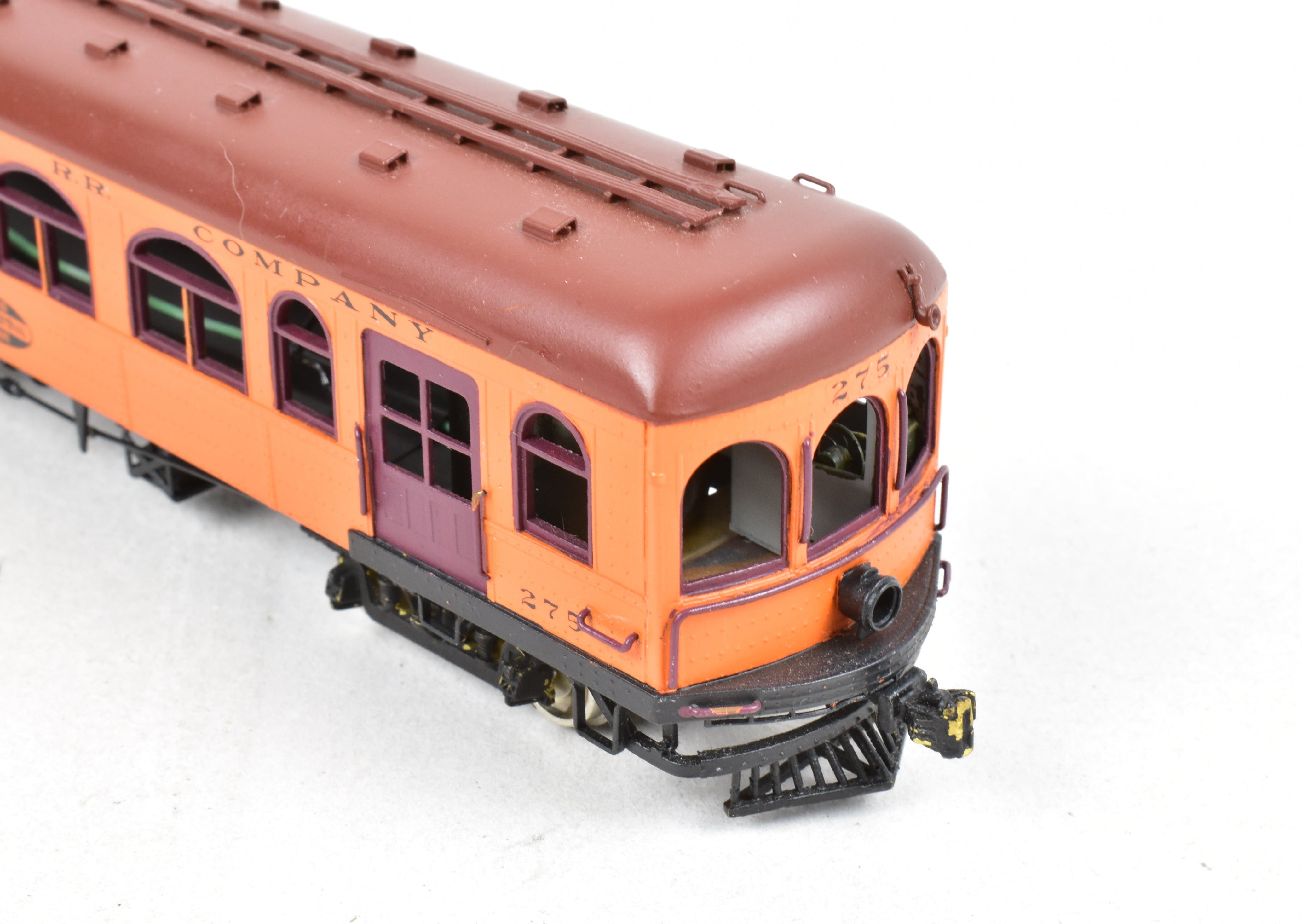 HO Scale Brass Illinois Traction Tangerine Flyer Powered Combine Model #275 by GSB Rail Associates with Custom Painting