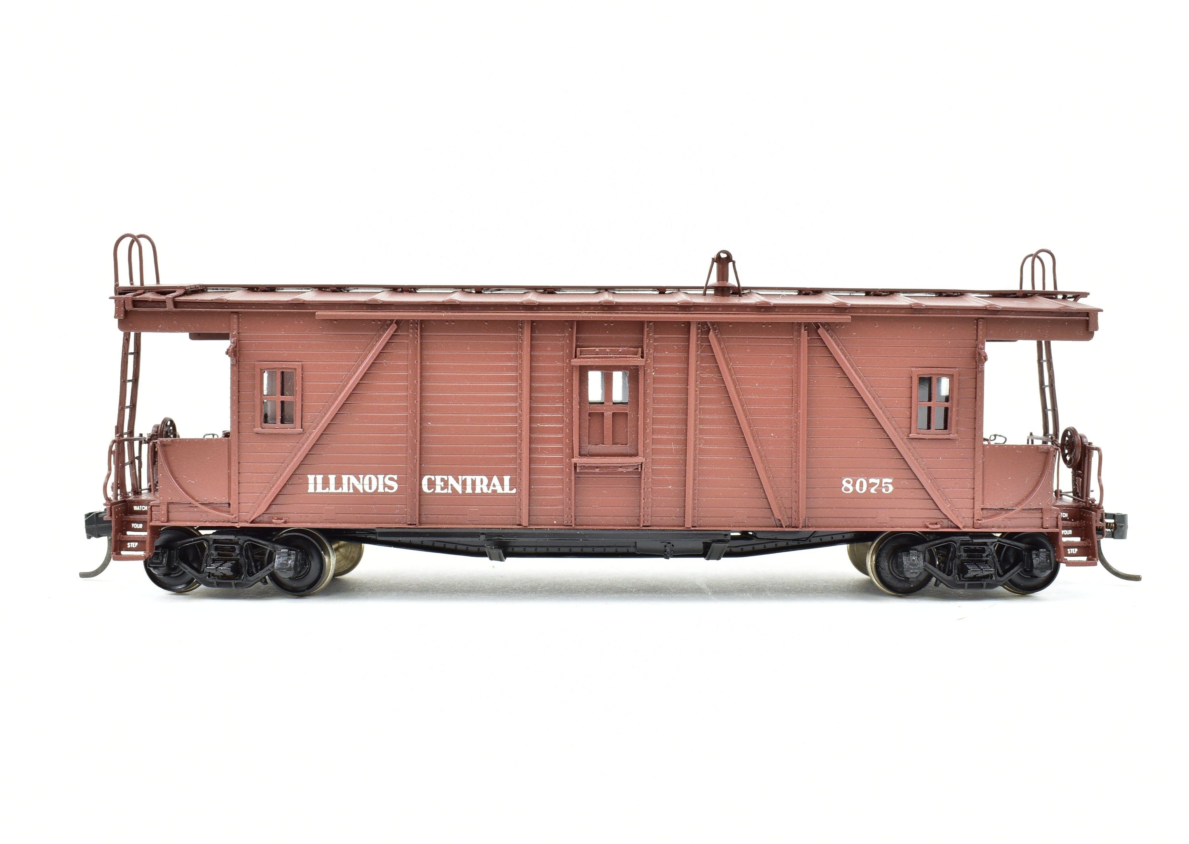 HO Scale Brass OMI Illinois Central OSB Wood Caboose, Professionally Painted
