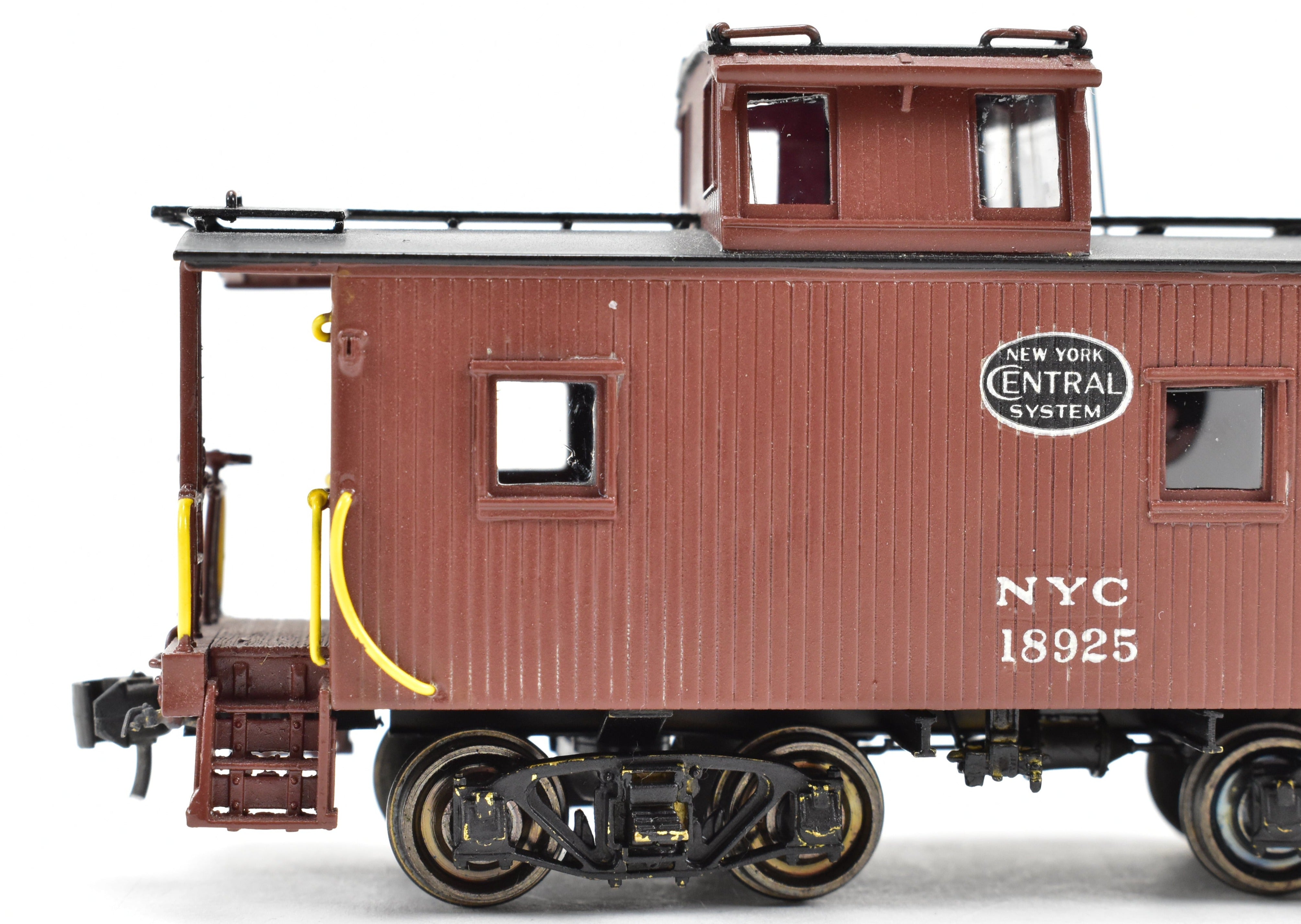 HO Scale Brass Model of Overland Models, Inc. New York Central 24-Foot Wood Caboose with FP No. 18925