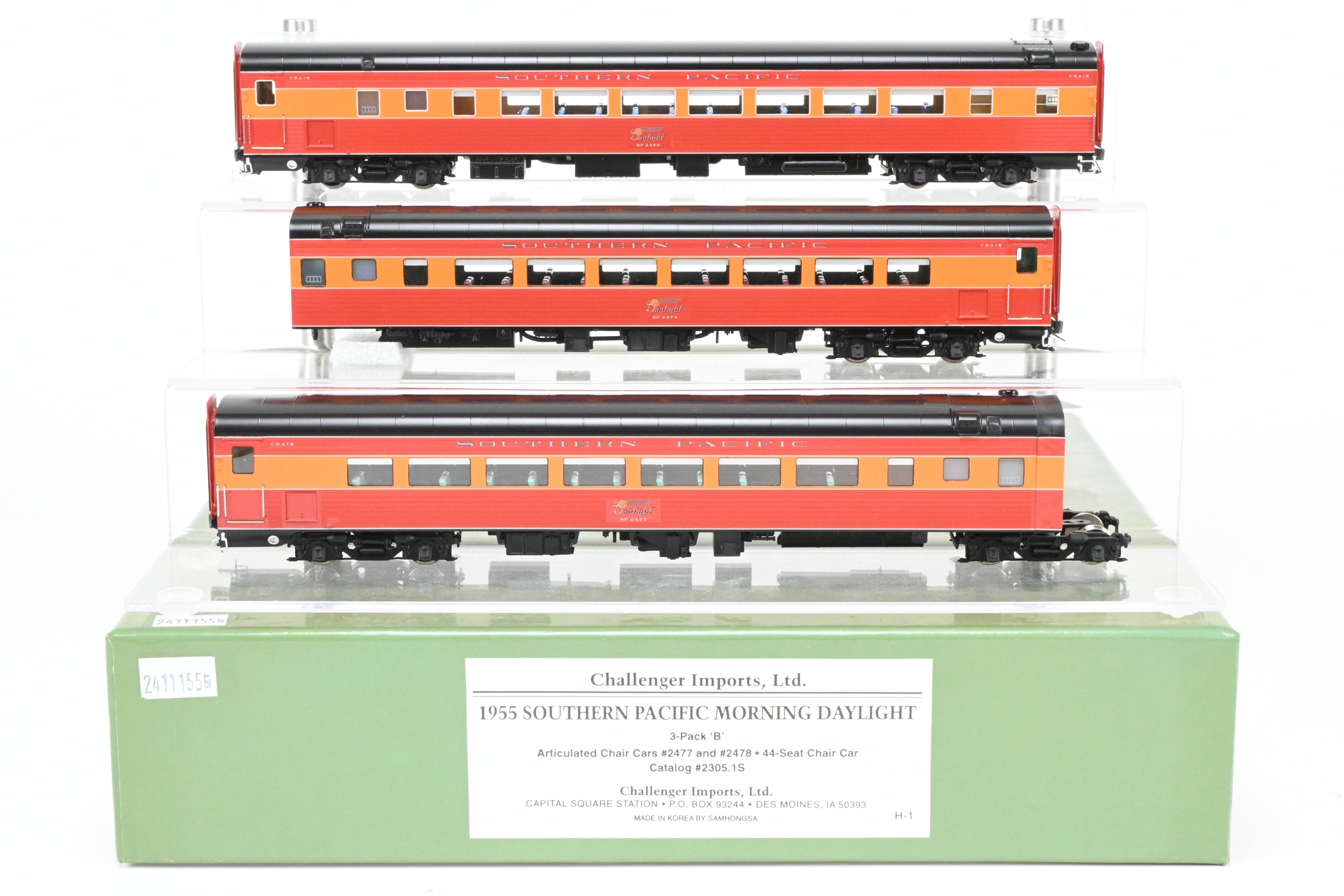 HO Brass CIL Challenger Imports SP 1955 Morning Daylight 3-Car Add-On Set
