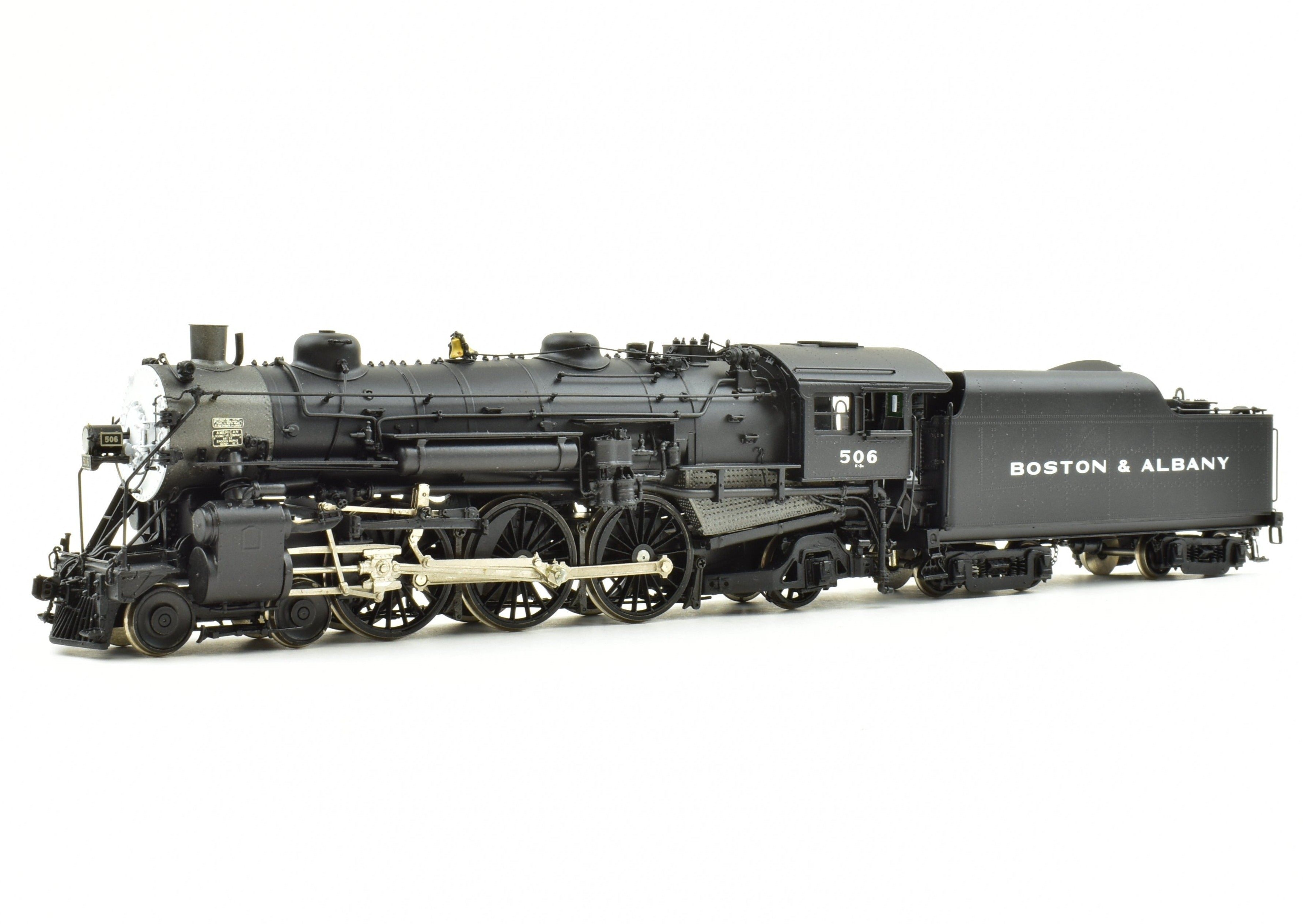 HO Scale Brass Imported Boston & Albany K-3n 4-6-2 Pacific Steam Locomotive Model Factory Painted as #506 without Lights by Key Imports