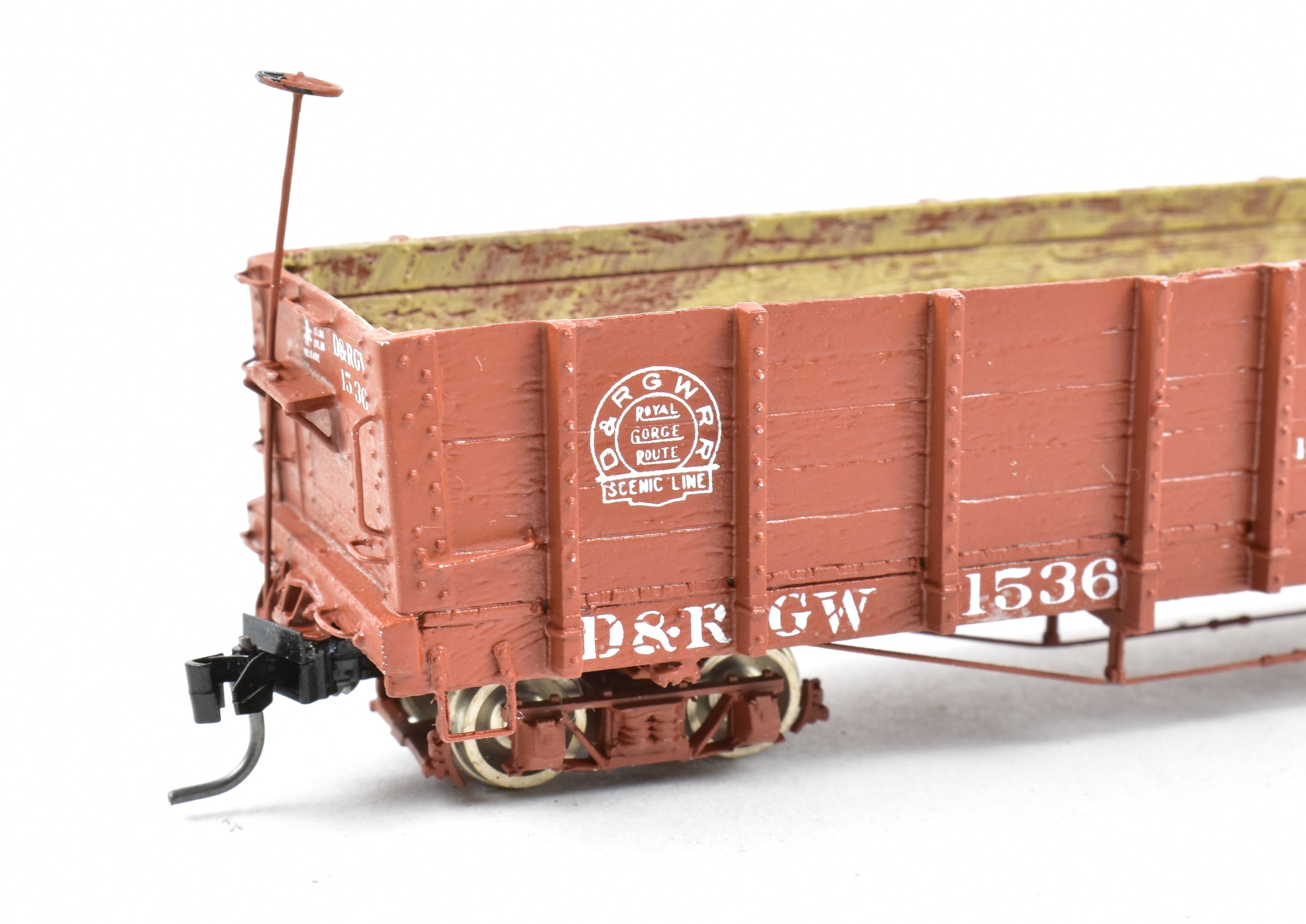 1930s HOn3 Scale Pro - Built Denver & Rio Grande Western (D&RGW) Gondola Model by Leadville Supply Company, Herald #1536