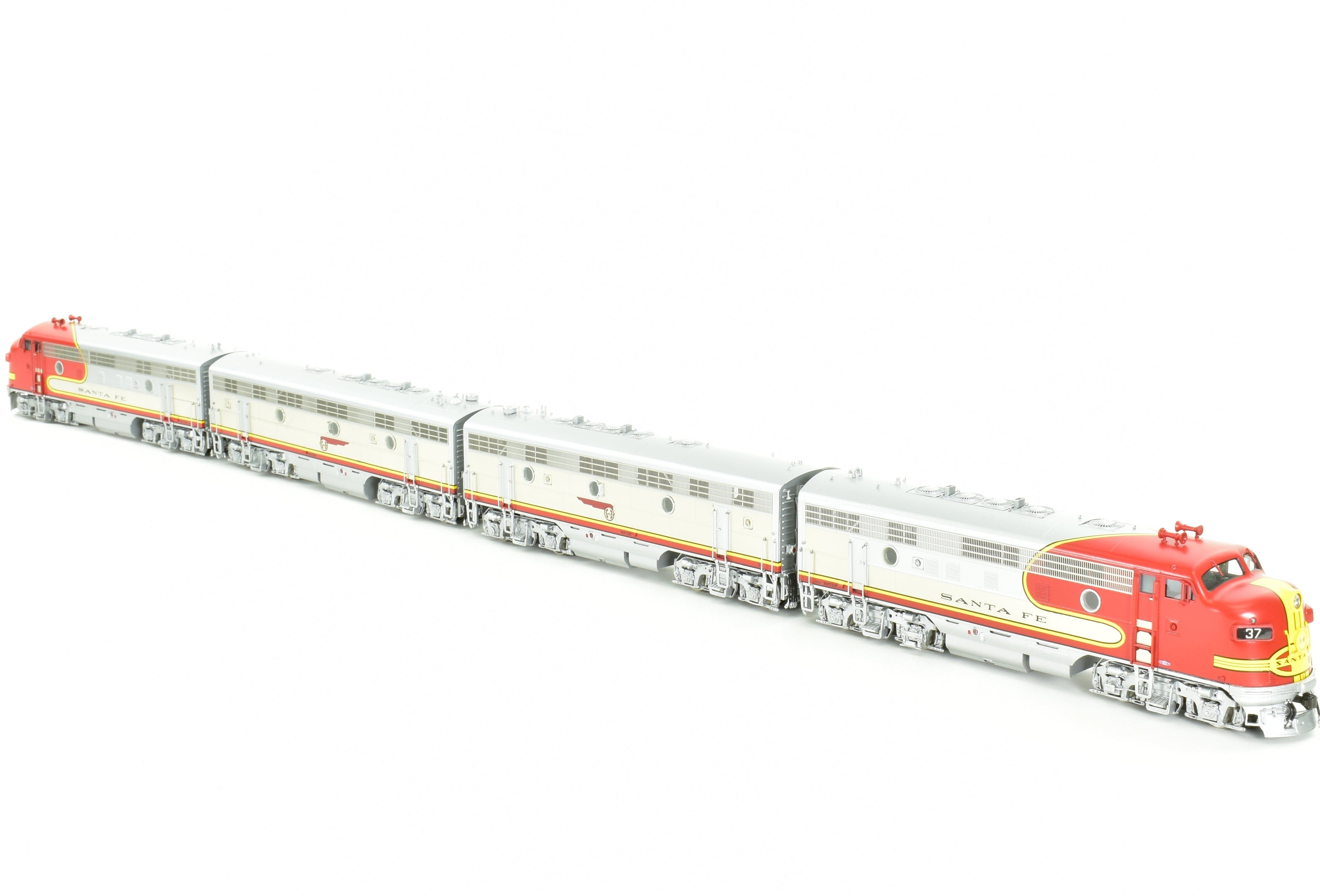 High - Quality HO Scale Brass Diesel Locomotive CON CIL - Challenger Imports ATSF Santa Fe Passenger Service EMD F7 A/B/B/A Set with Factory Painting and Plating