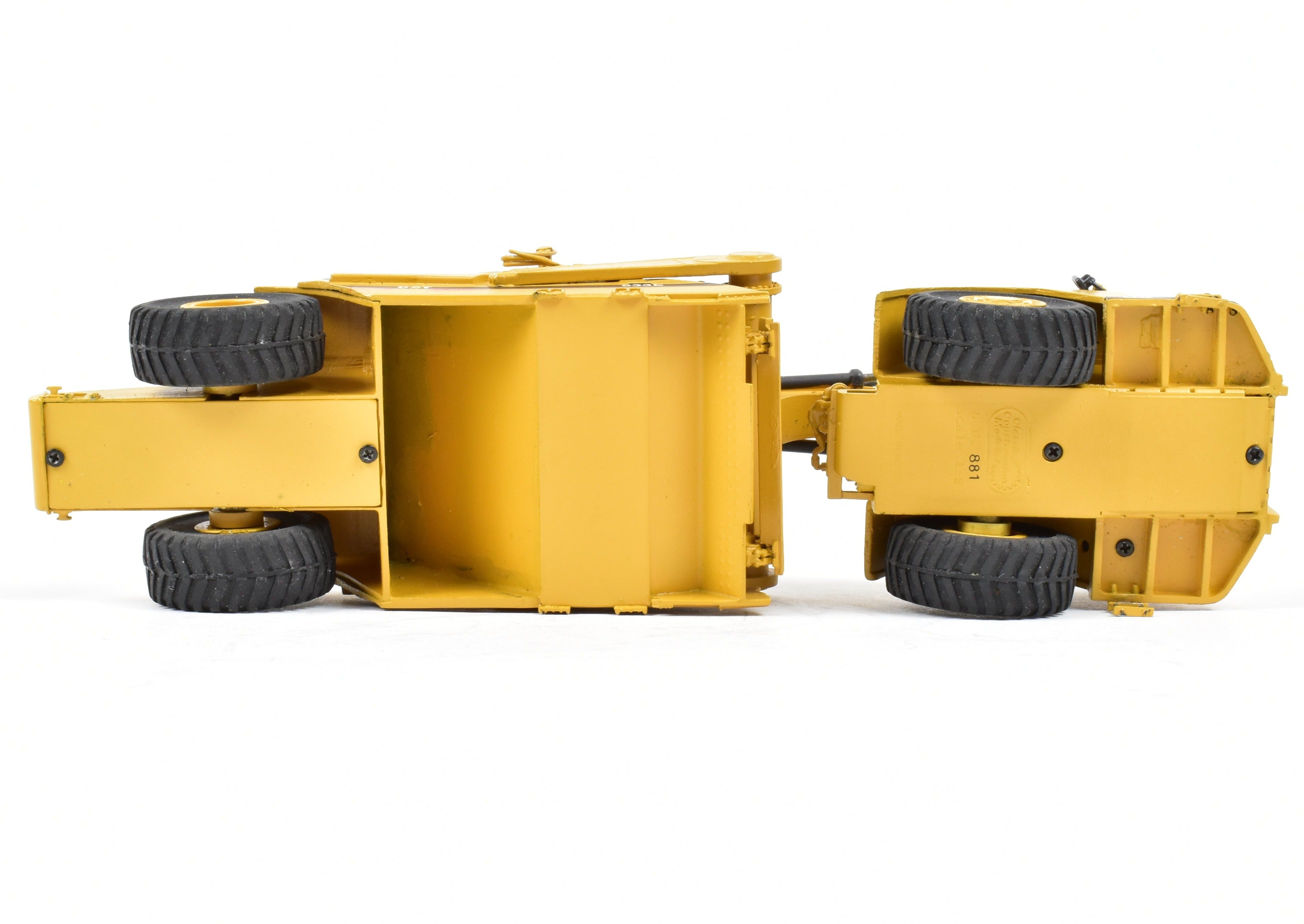 High - Quality HO Scale Brass Construction Model - Factory - Painted Yellow Caterpillar 633E Scraper by CCM Models