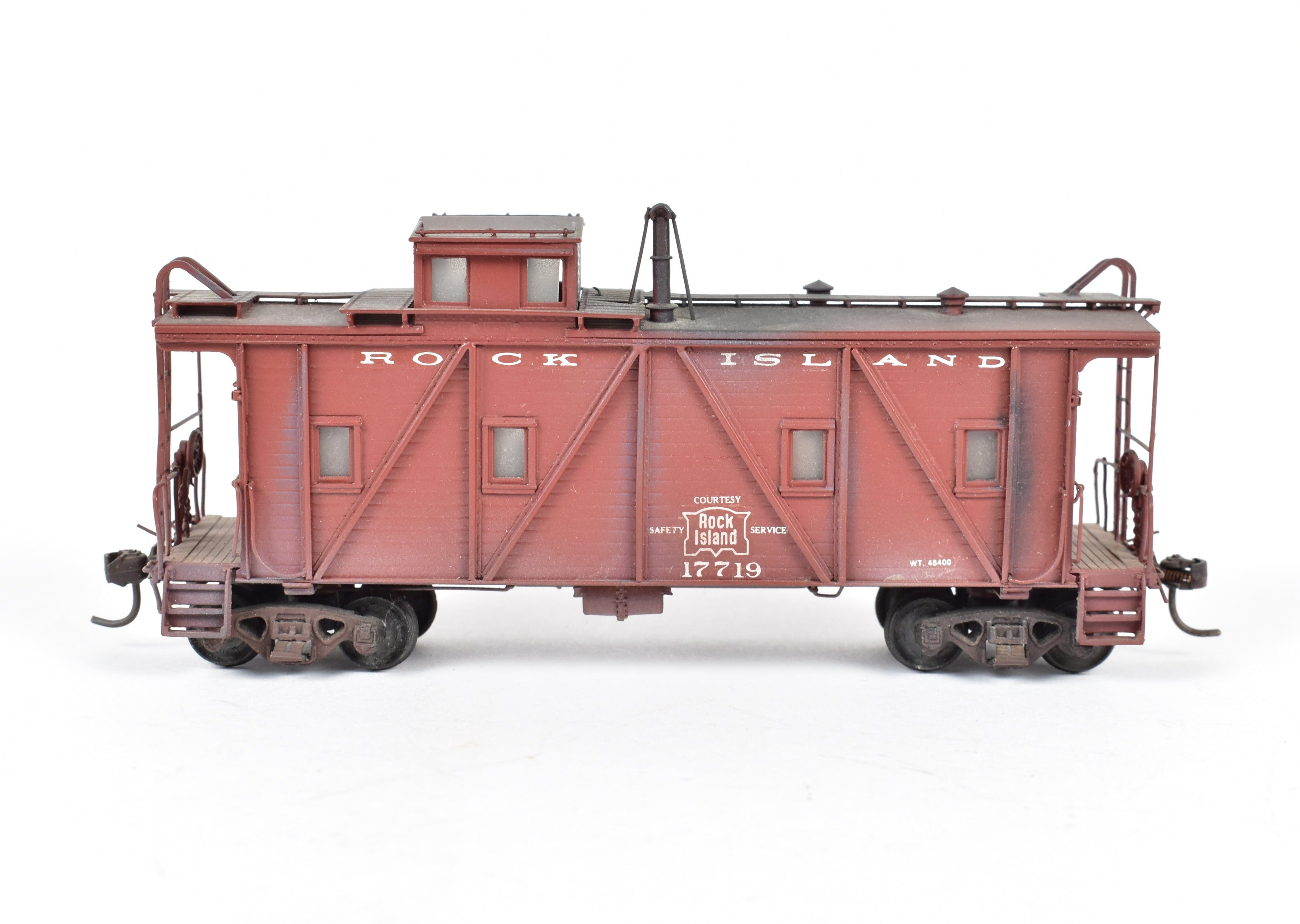 HO Scale Brass OMI - Overland Models, Inc. Custom Painted CRI&P - Rock Island Wood Caboose Model #17719