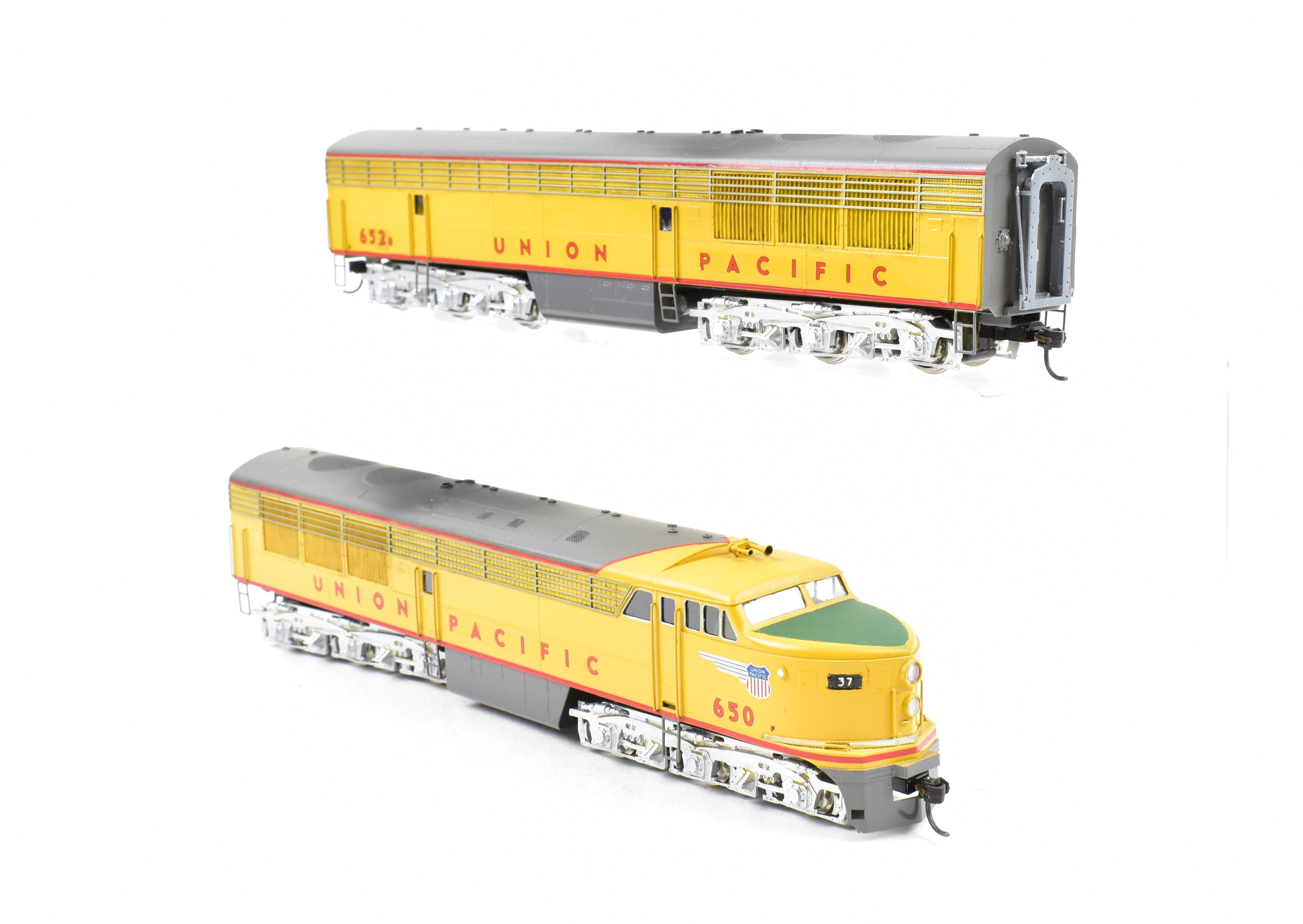HO Scale Brass Alco Model Union Pacific (UP) FM Erie Built A/B Locomotive Pair - CP Series, Lightly Weathered Nos. 650 & 652B