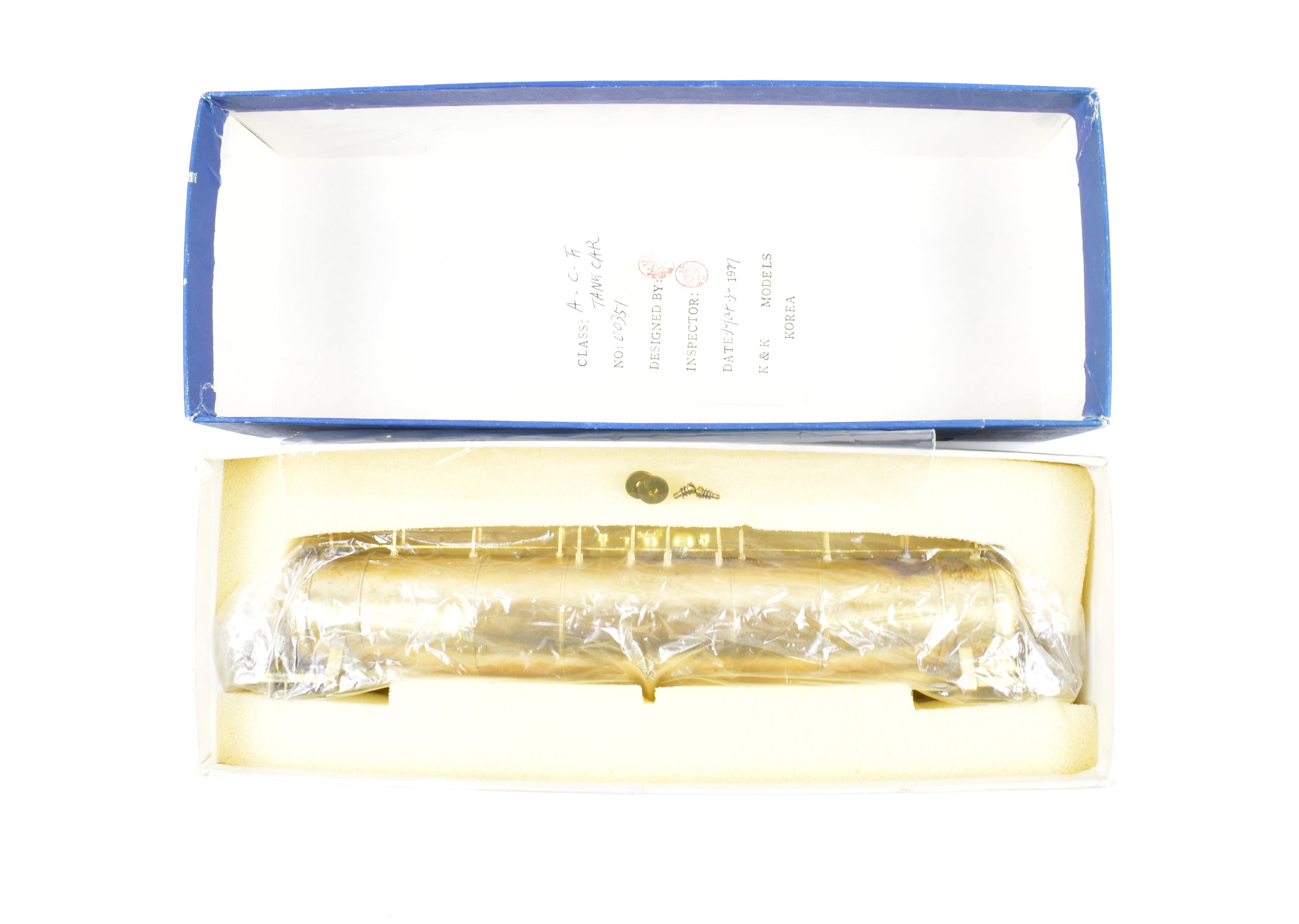HO Brass Alco Models ACF 29,000 Gallon Unpainted Tank Car without Trucks
