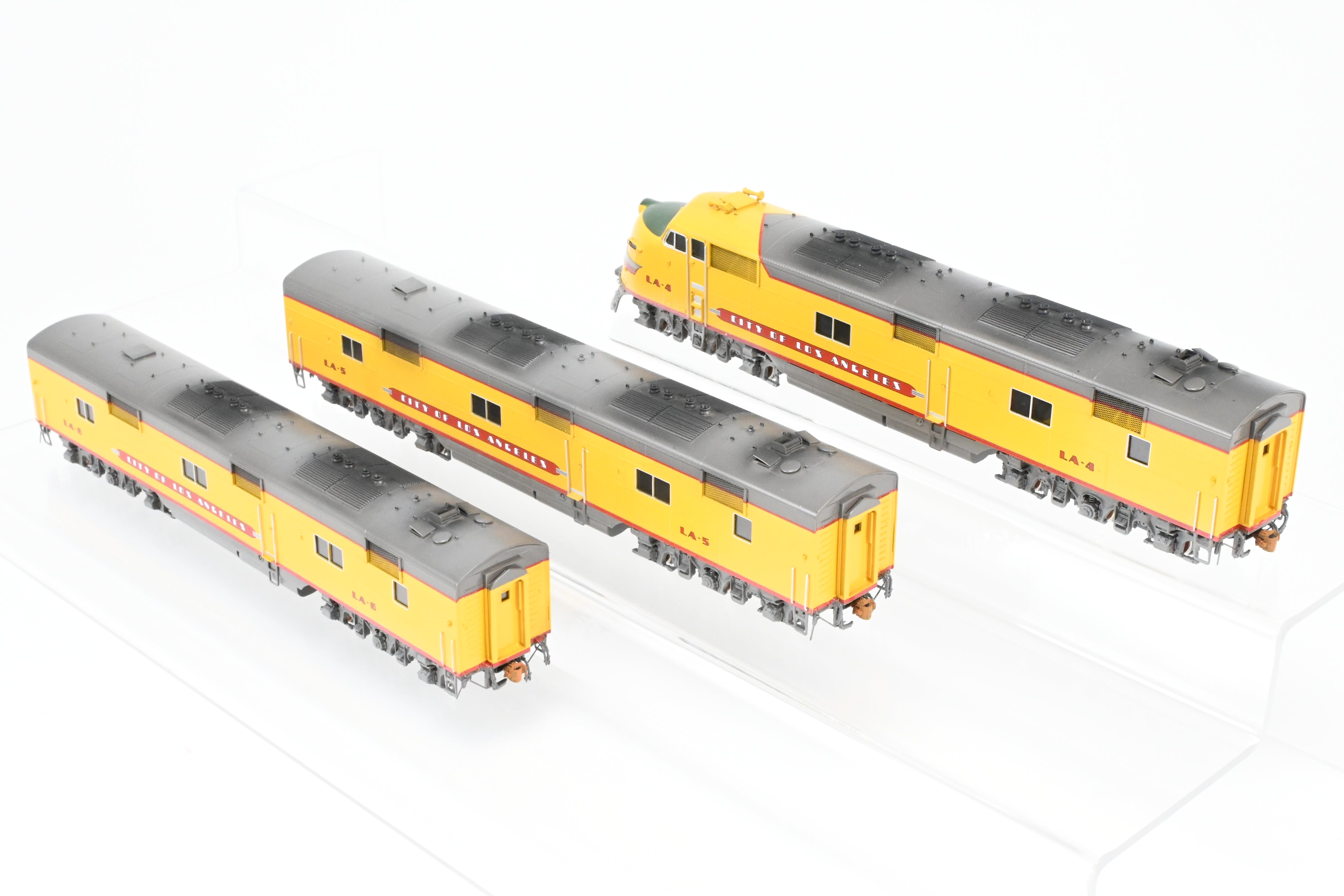 HO Scale Brass Diesel Locomotive Set - Challenger Imports Union Pacific City of Los Angeles EMD E6 A/B/B Set with Weathering Finishing