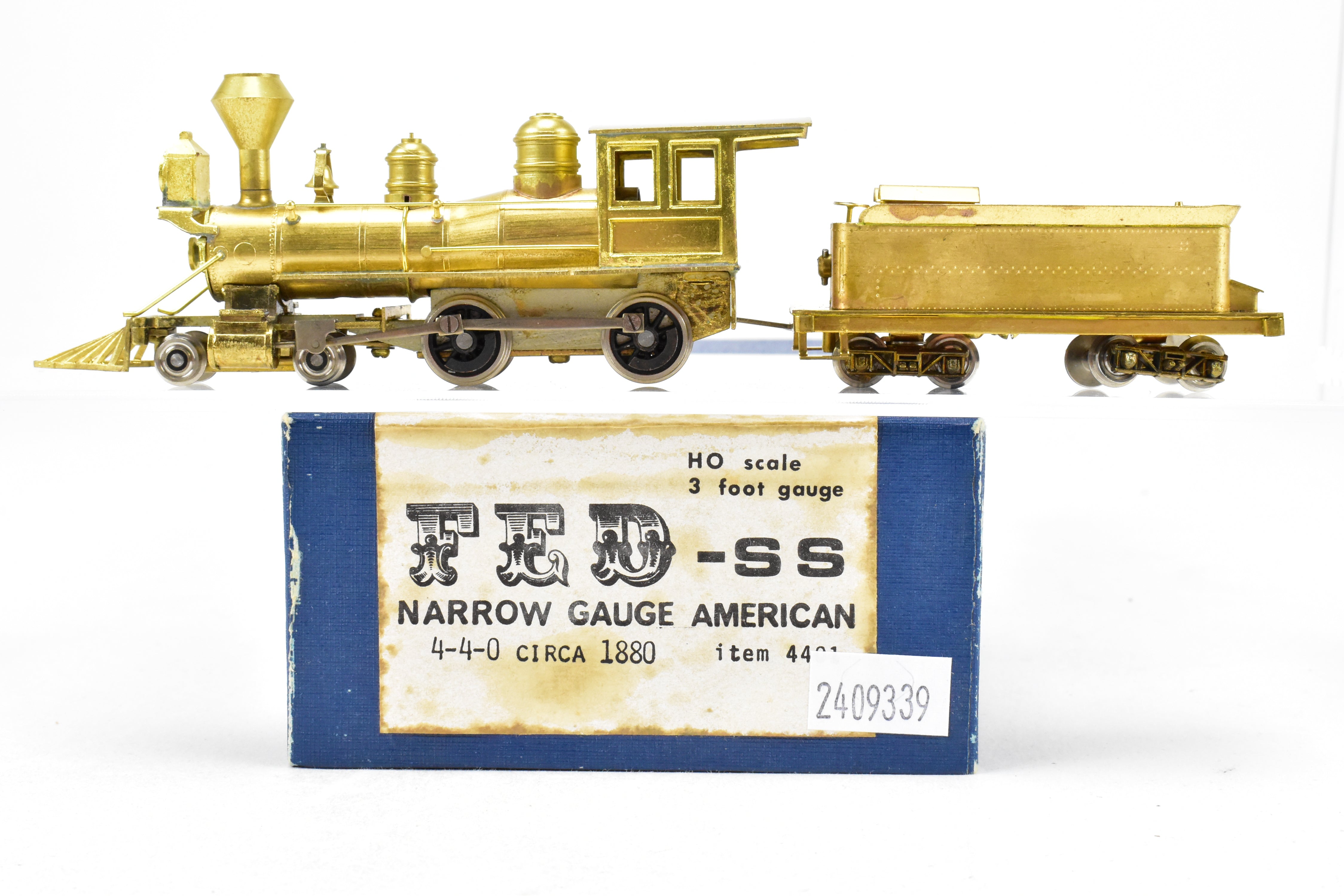 1880s American 4-4-0 HOn3 Brass Model from Far East Distributors, Spartan Series