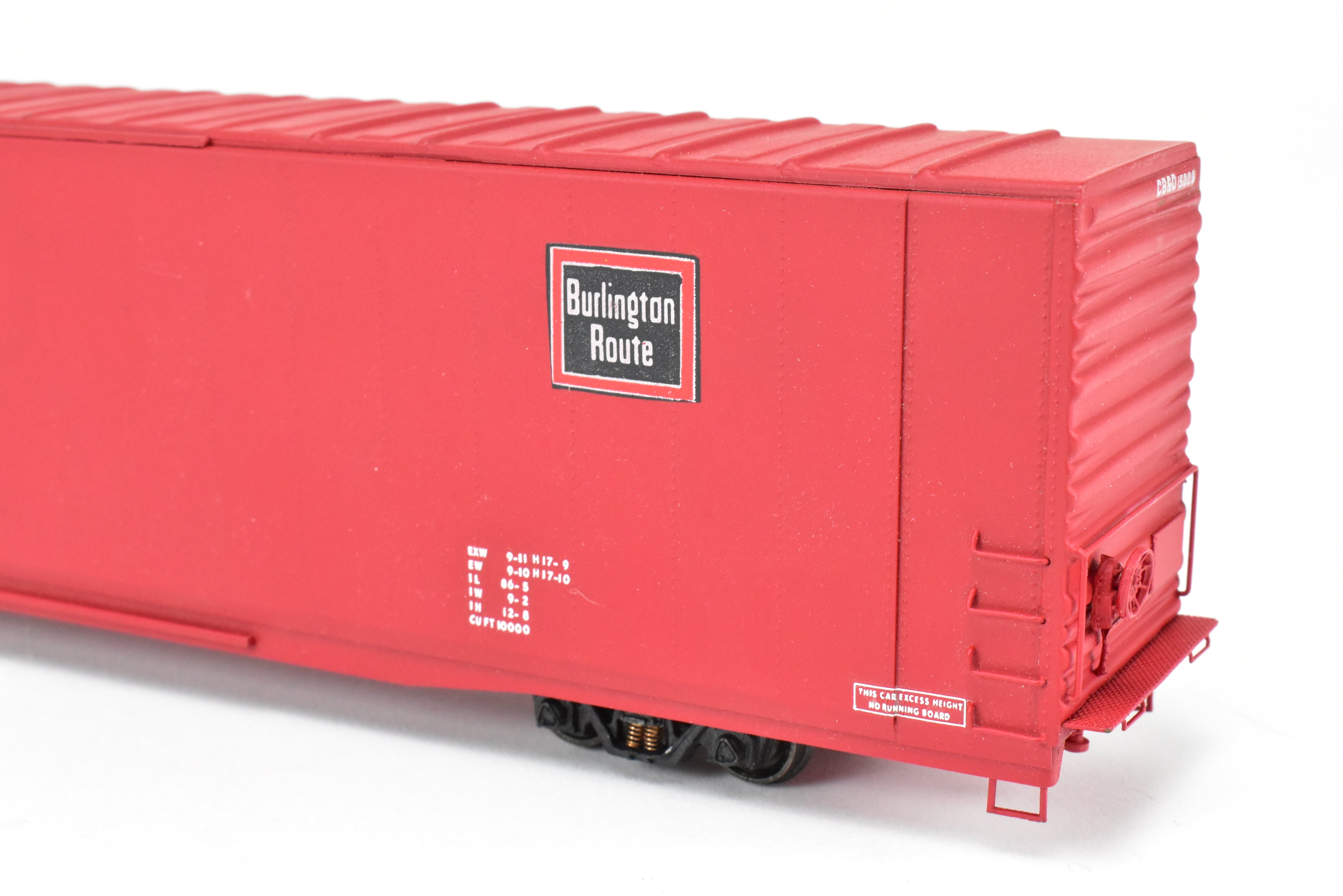 HO Scale Brass Model Trains - HO Brass Trains Inc. CB&Q Burlington Route 86-Foot High-Cube Boxcar Model CP CB&Q 15009
