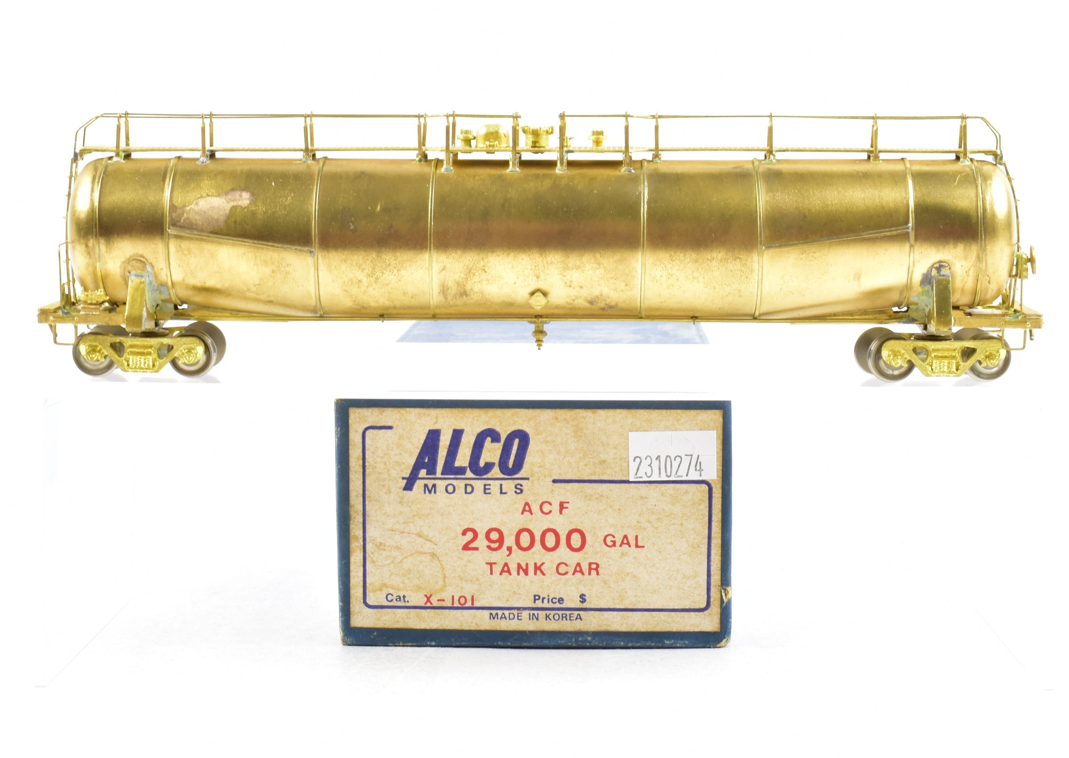 HO Scale Brass Alco Models Various Railroads ACF 29,000 Gallon Tank Car Model for Model Train Enthusiasts