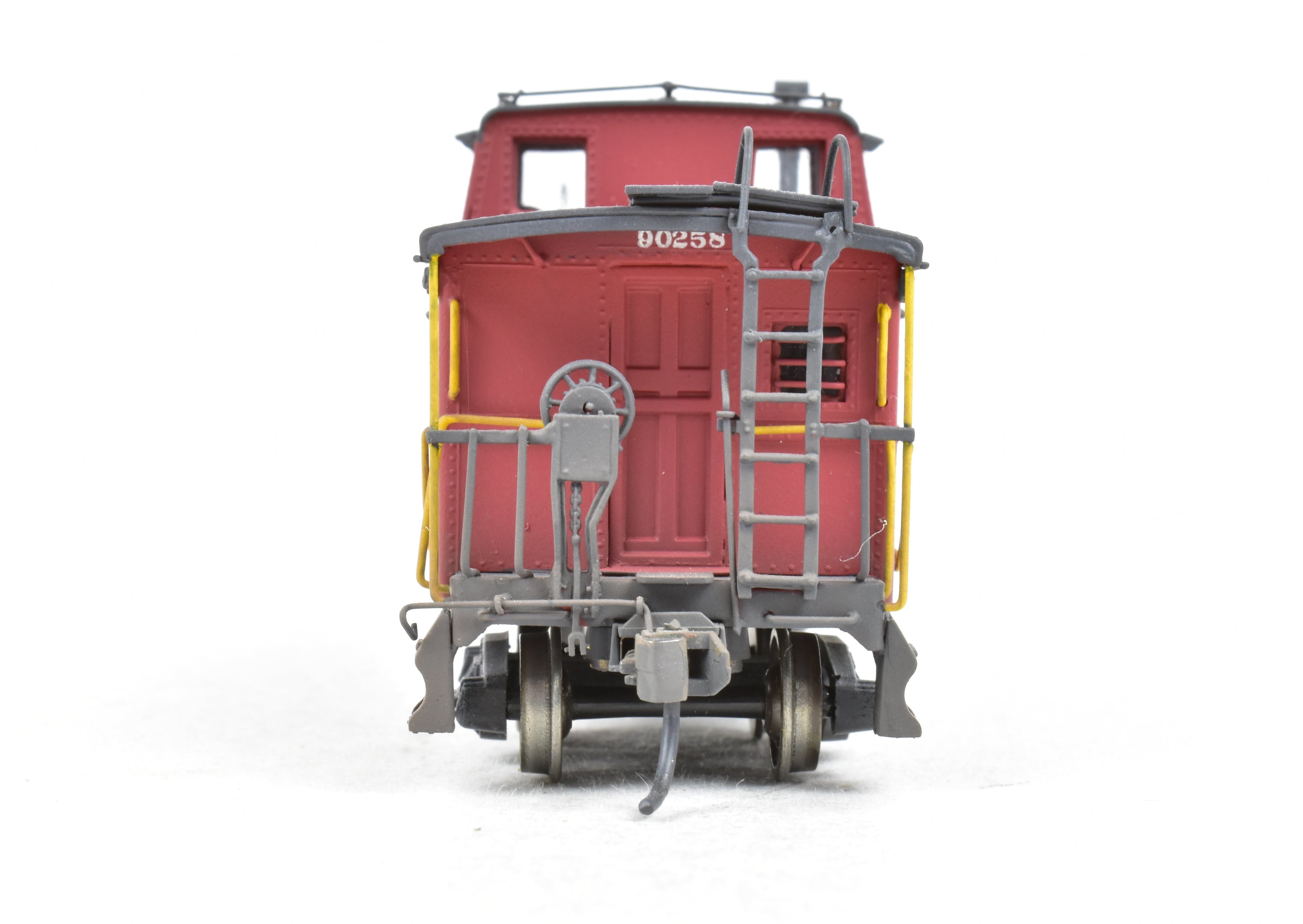 HO Scale Brass OMI - Overland Models, Inc. Chesapeake & Ohio (C&O) Steel Caboose Model from the #90200 - 90299 Series, CP & Weathered Version, Specifically No. 90258