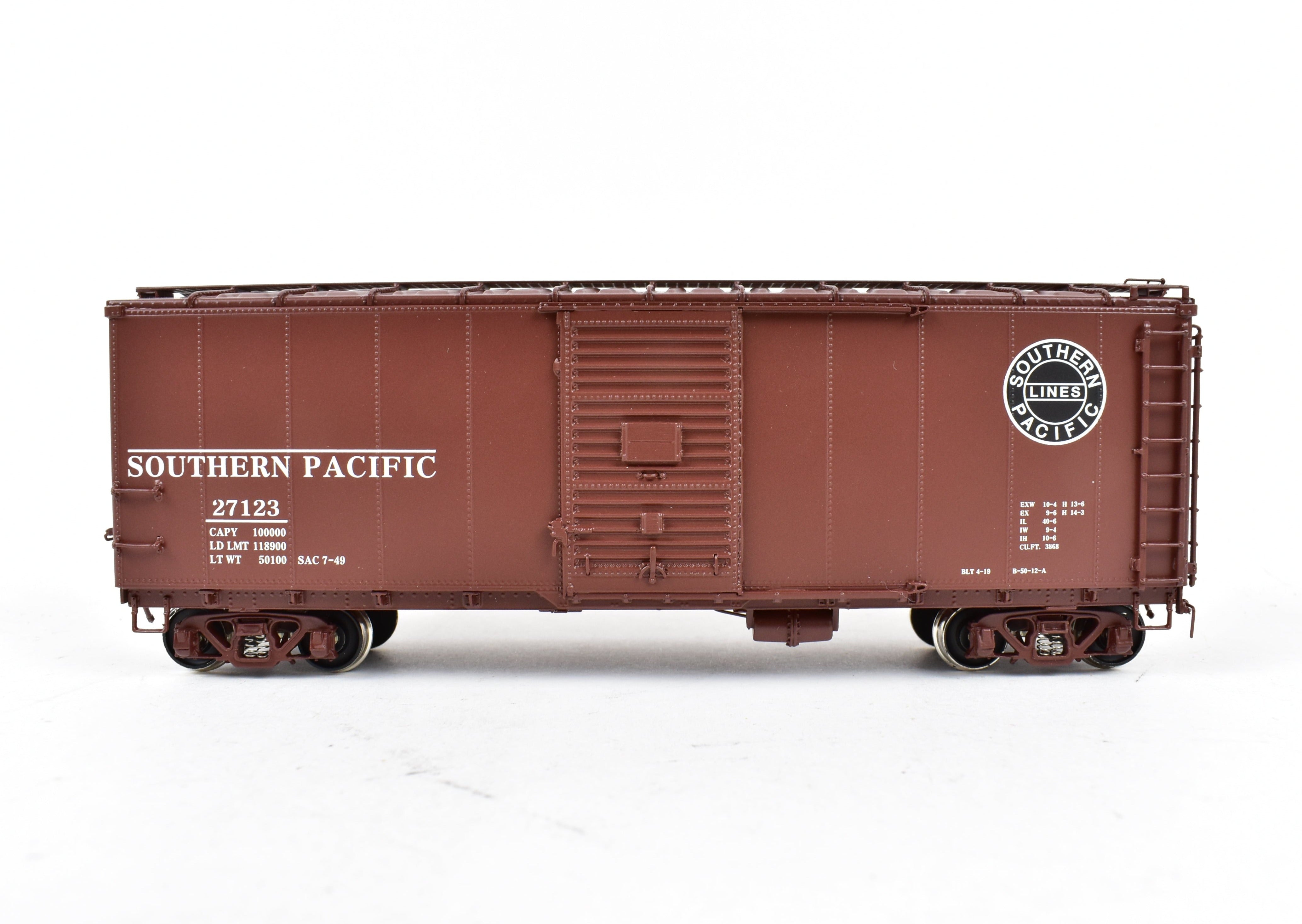 HO Scale Brass Challenger Imports CIL Southern Pacific Class B - 50 - 12 - A Rebuilt Steel Side Box Car Factory Painted with Number 27123