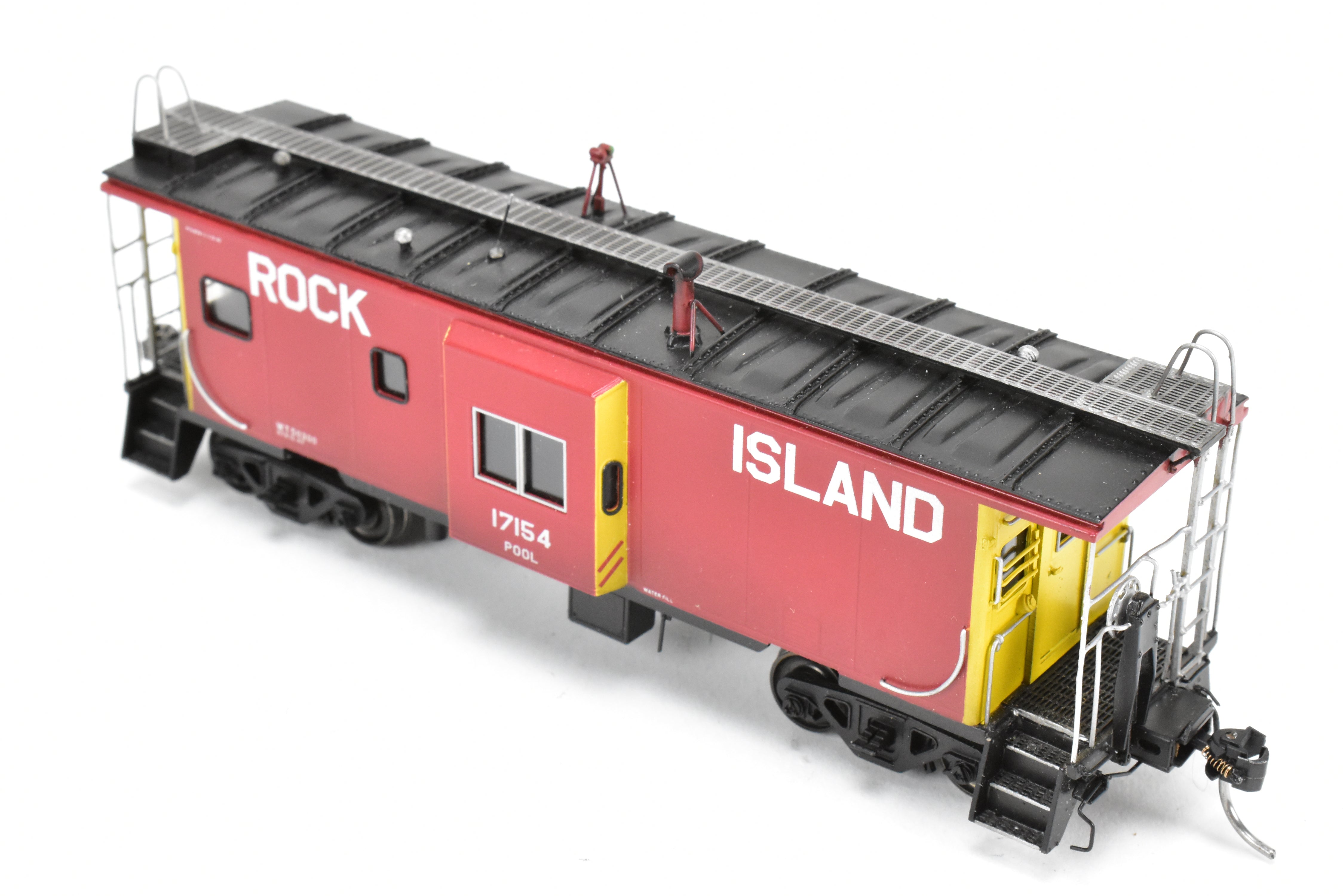 HO Scale Brass Model - Overland Models, Inc. (OMI) Custom Weathered Rock Island Bay - Window Caboose for Pool Service