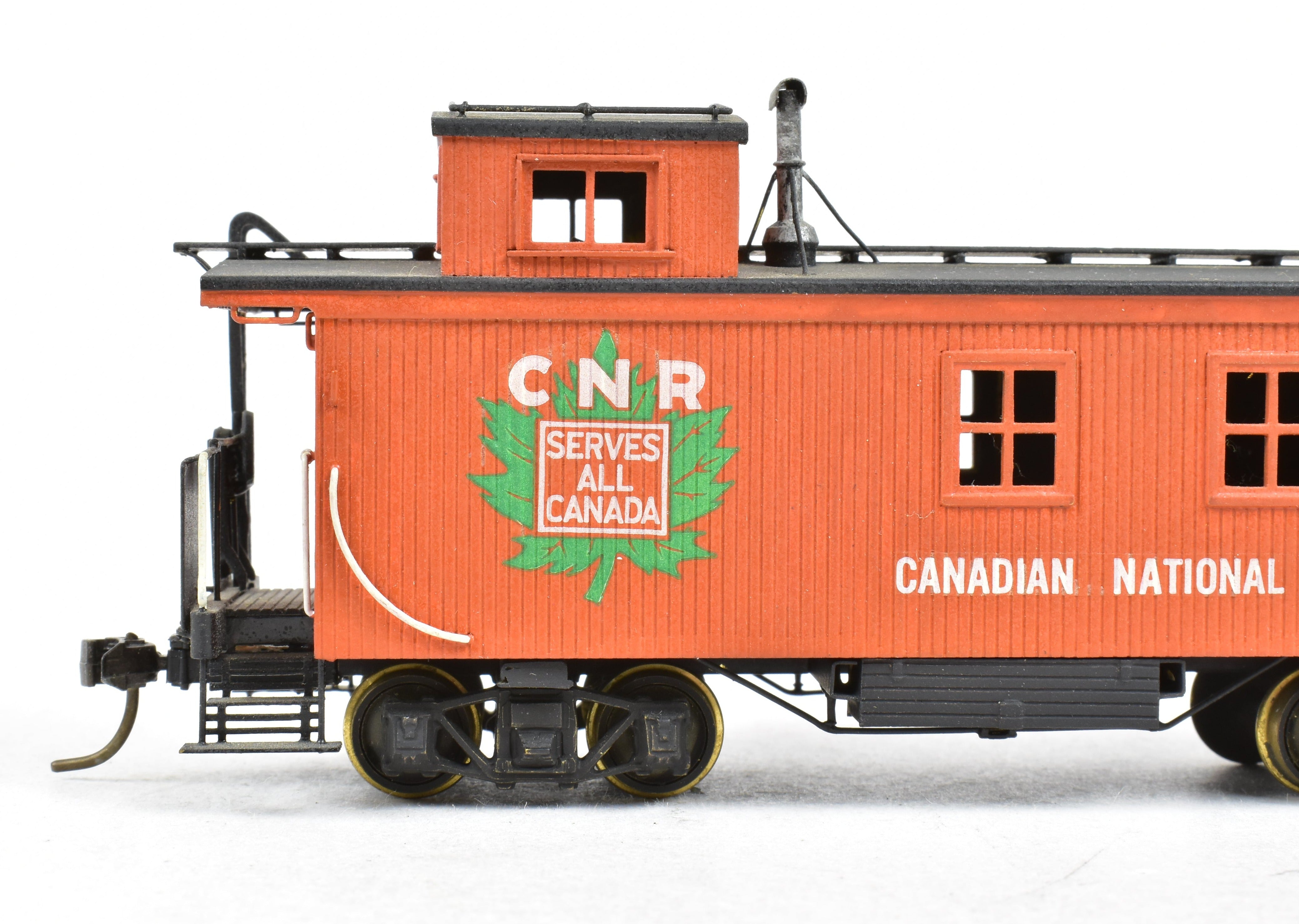 Custom Painted HO Brass PFM Canadian National Railway Wood Caboose #78391 by Van Hobbies