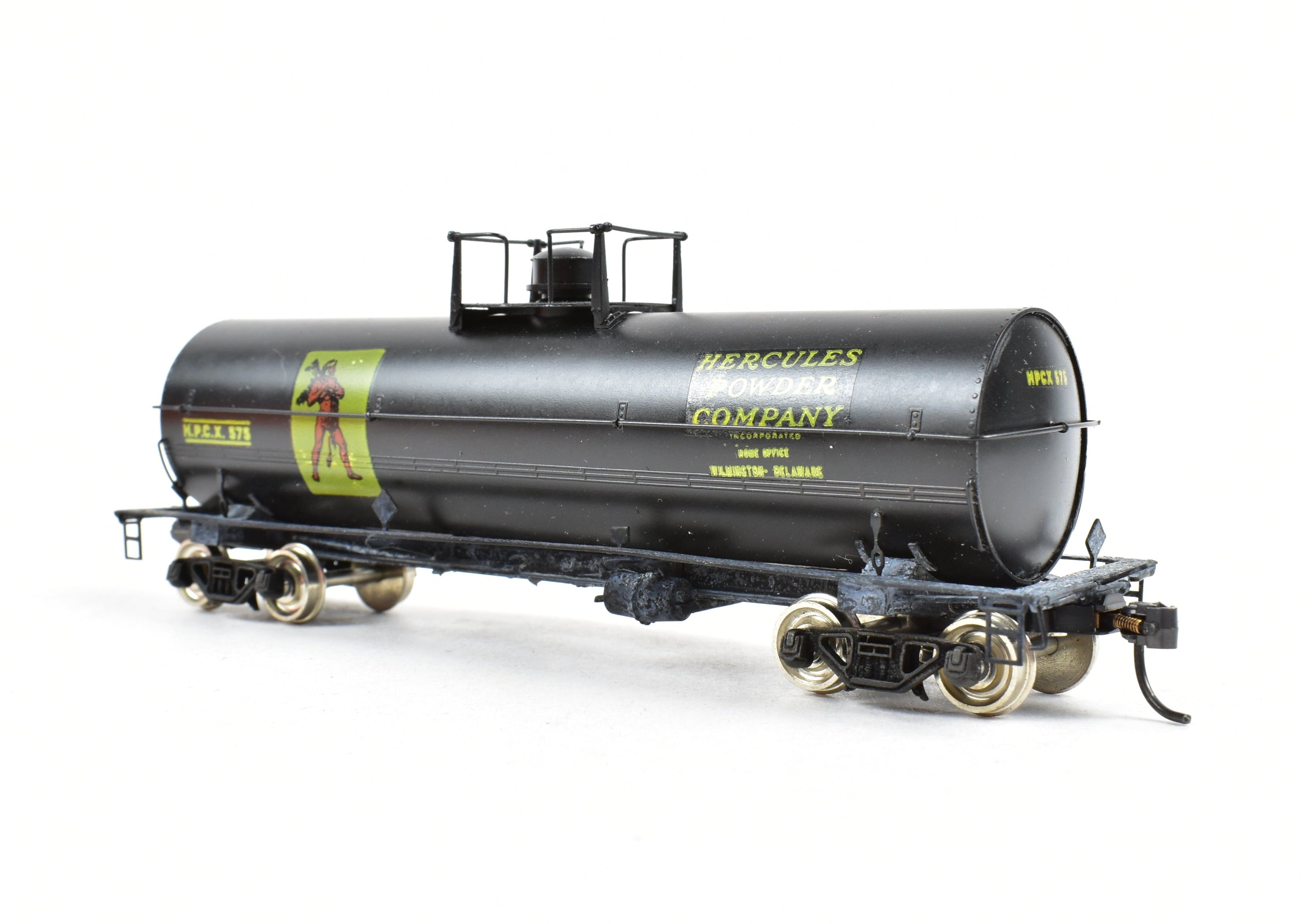 High - Quality HO Scale Brass Precision Scale Co. 11,141 Gallon Tank Car Model for Hercules Powder Company