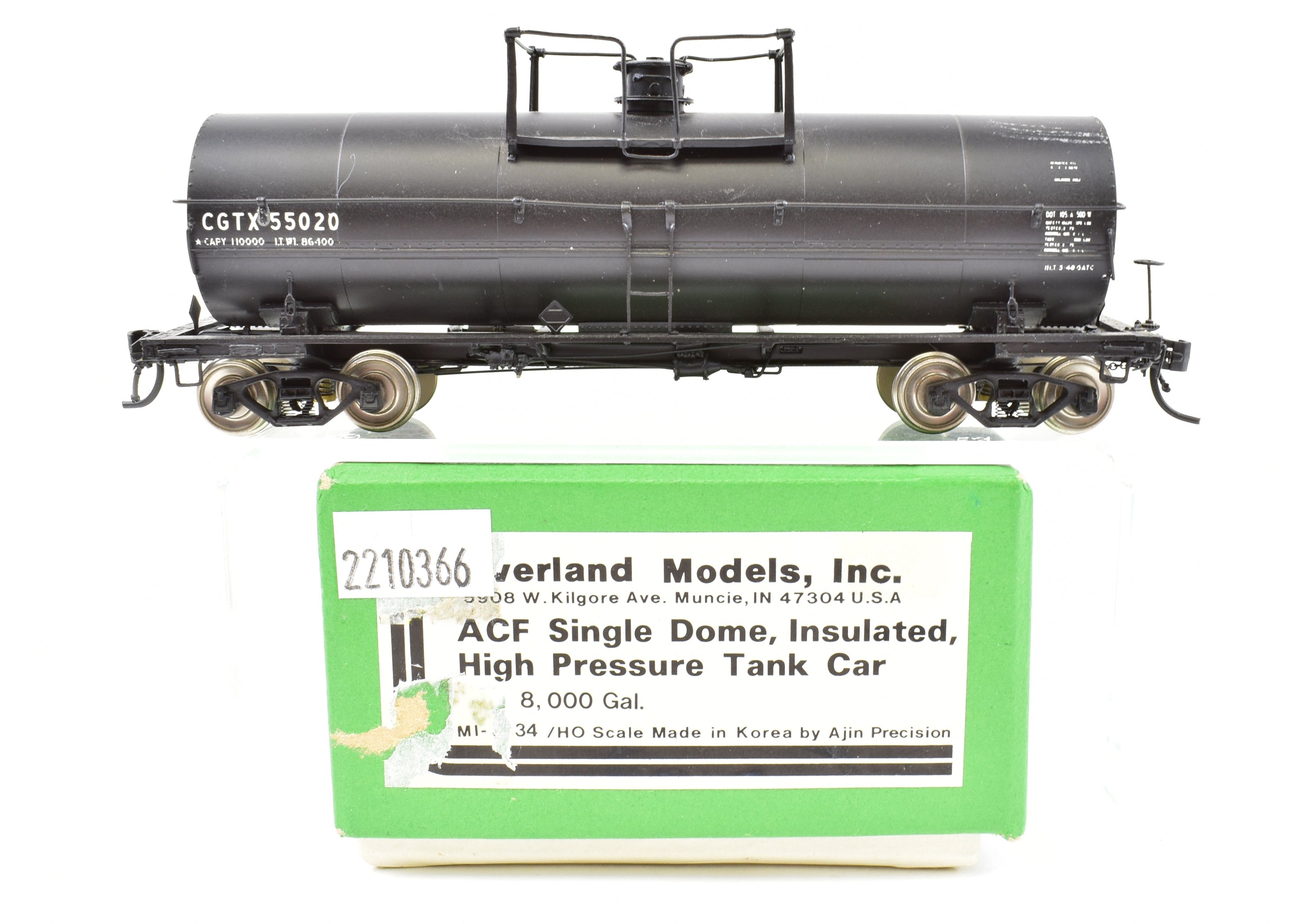 HO Scale Brass OMI - Overland Models, Inc. CGTX - GATX of Canada ACF Single Dome 8,000 Gallon Insulated High - Pressure Tank Car Model for CP
