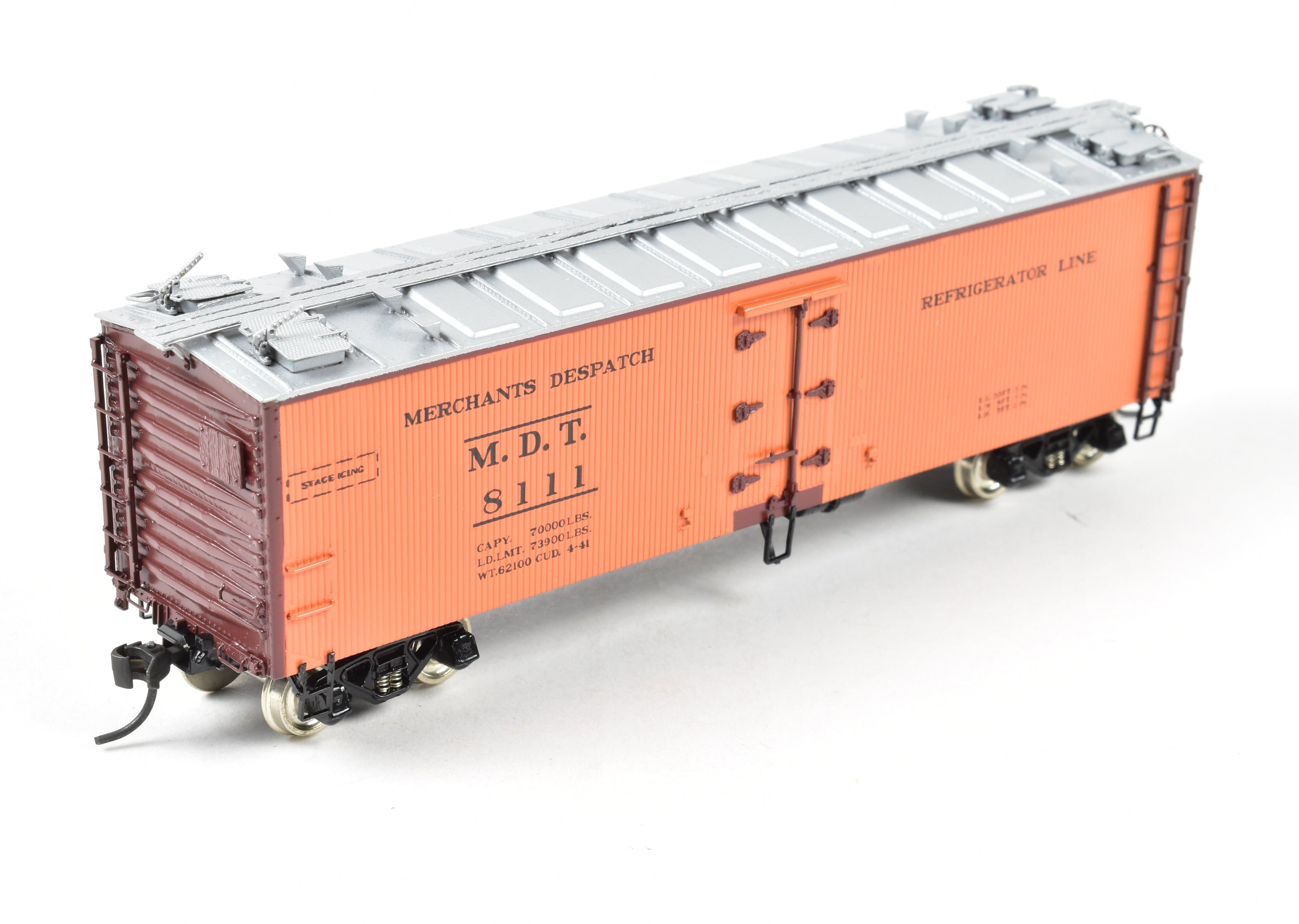 HO Scale Brass Merchants Despatch Composite Refrigerator Car Model by Overland Models, Inc. (OMI) with Various Road Designs and Part Number OMI - 3249.1