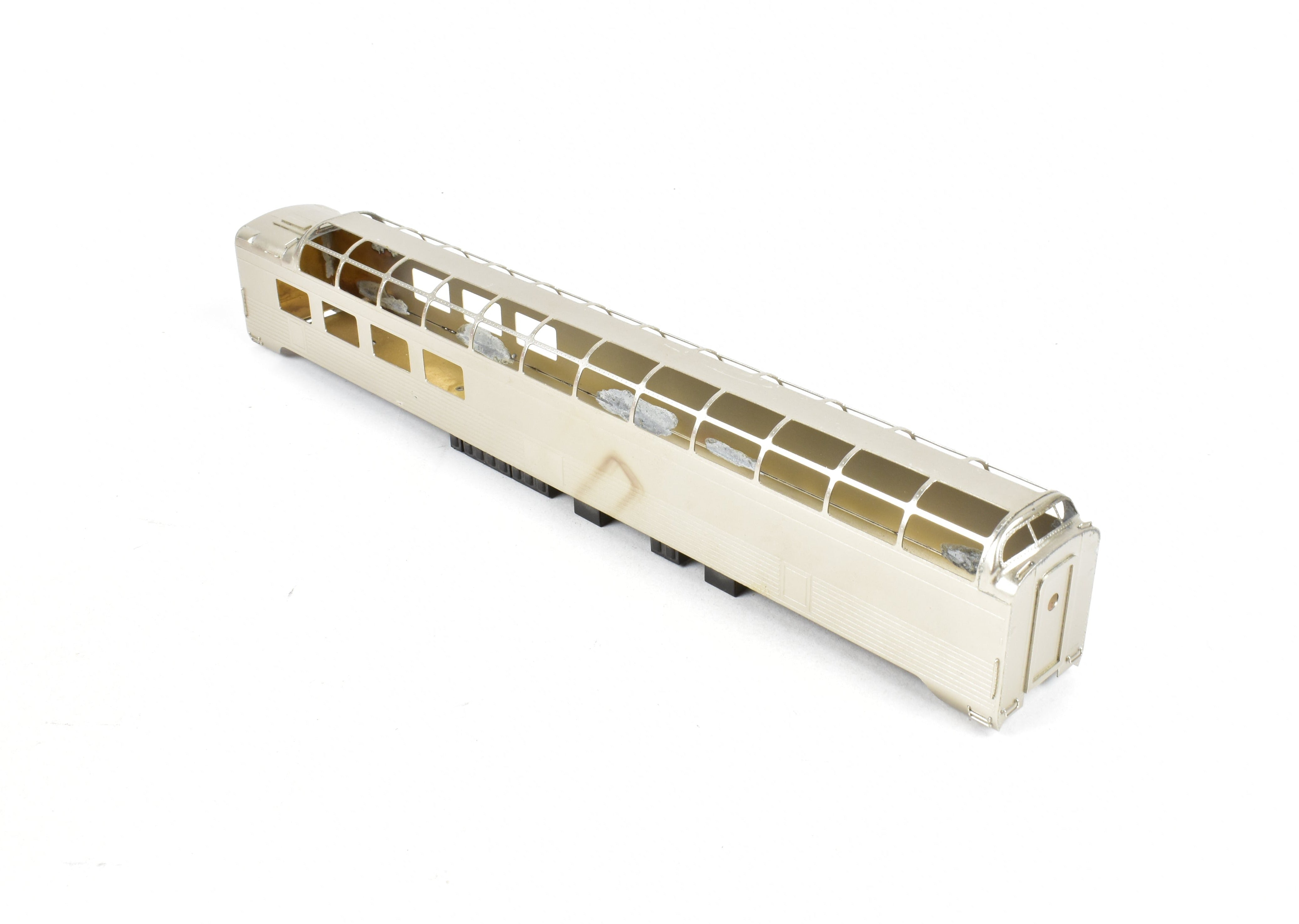 HO Scale Brass Model of Southern Pacific 3/4 Length Dome Corrugated Train Car by S. Soho & Co. without Trucks