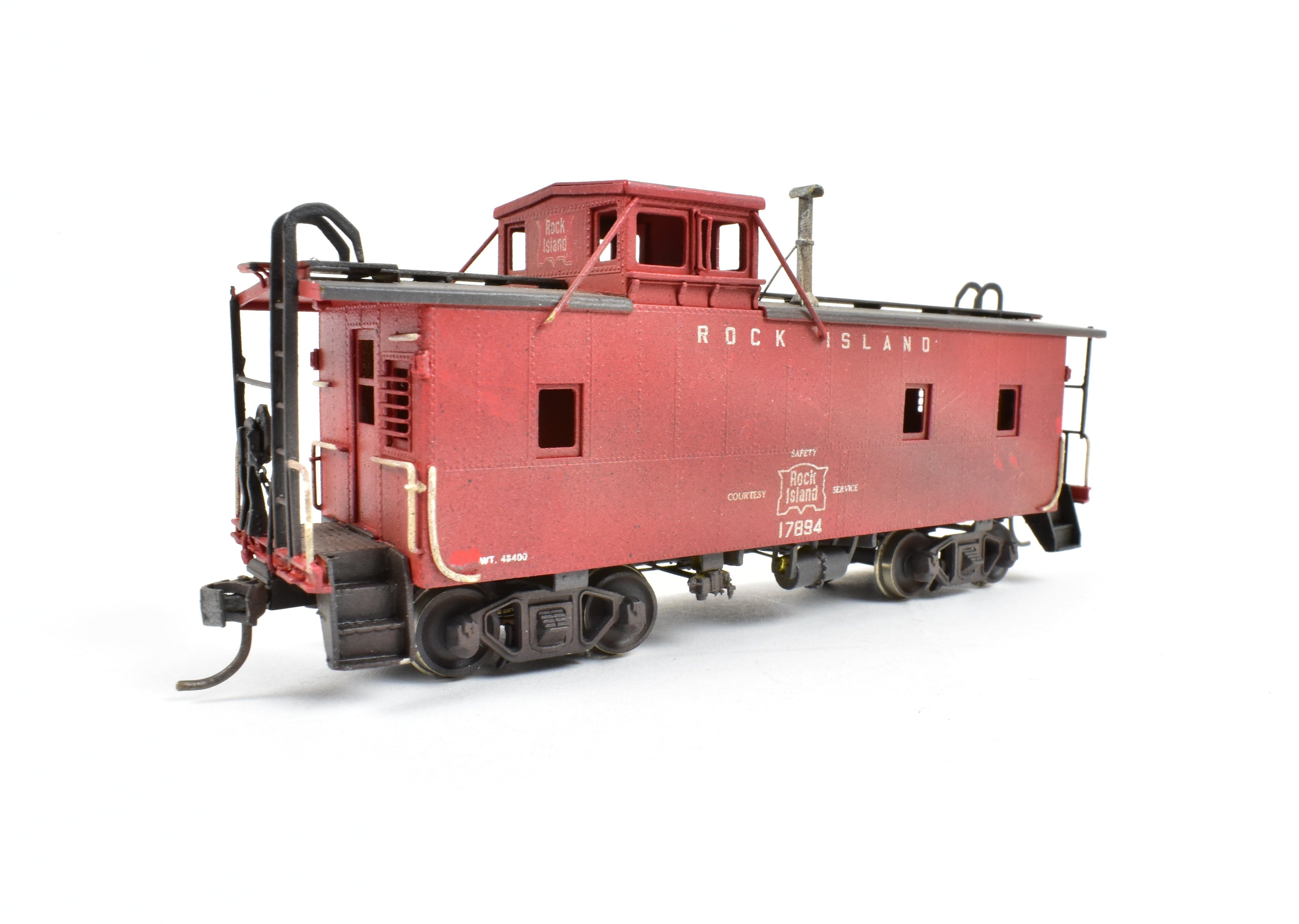 HO Scale Brass Model Train - OMI (Overland Models, Inc.) CRI&P - Rock Island Steel Caboose #17894 with Custom Painting and Spare Parts