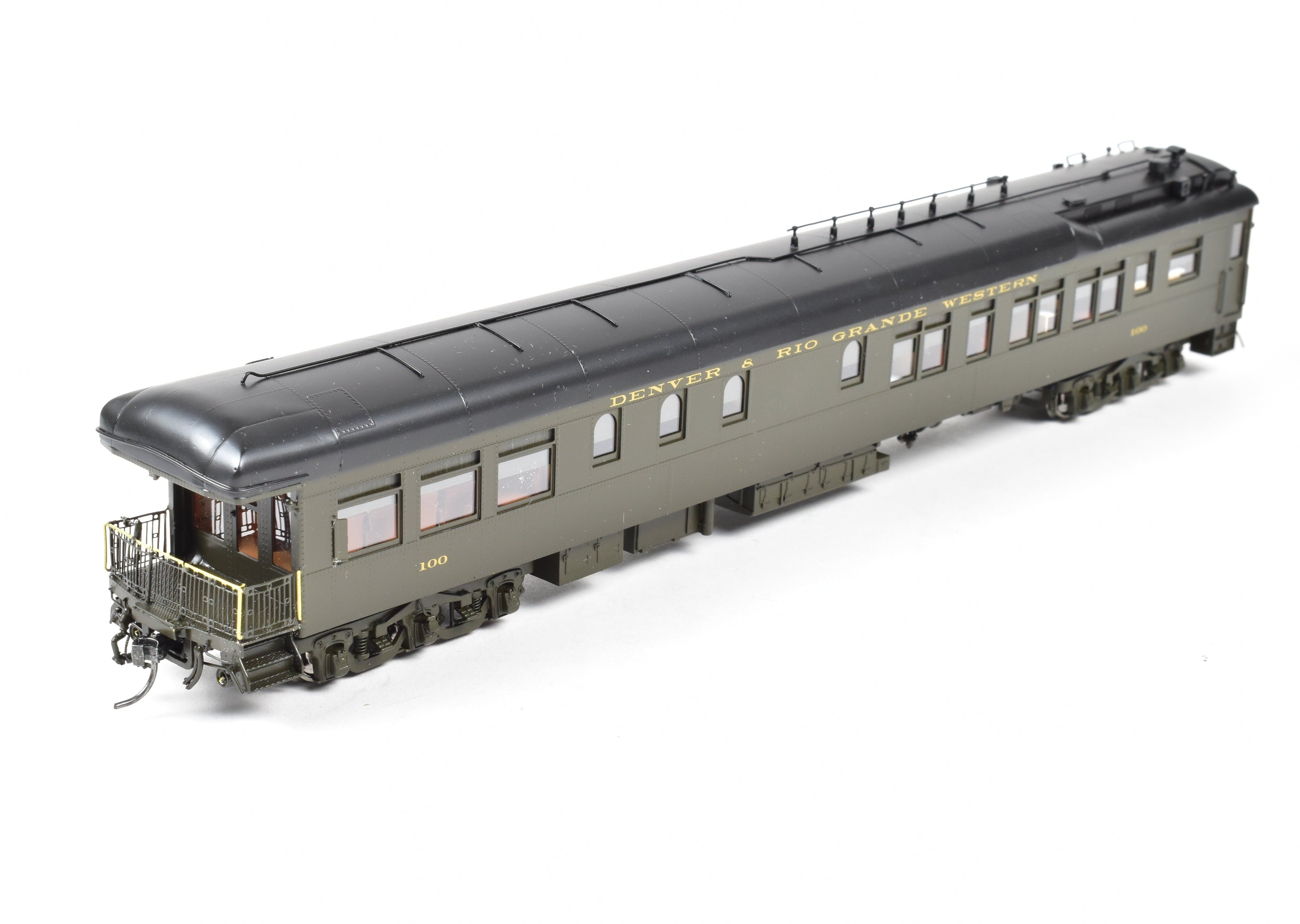 1937 - 1951 Era HO NEW Brass North Bank Line D&RGW 100 Pullman Green Business Car