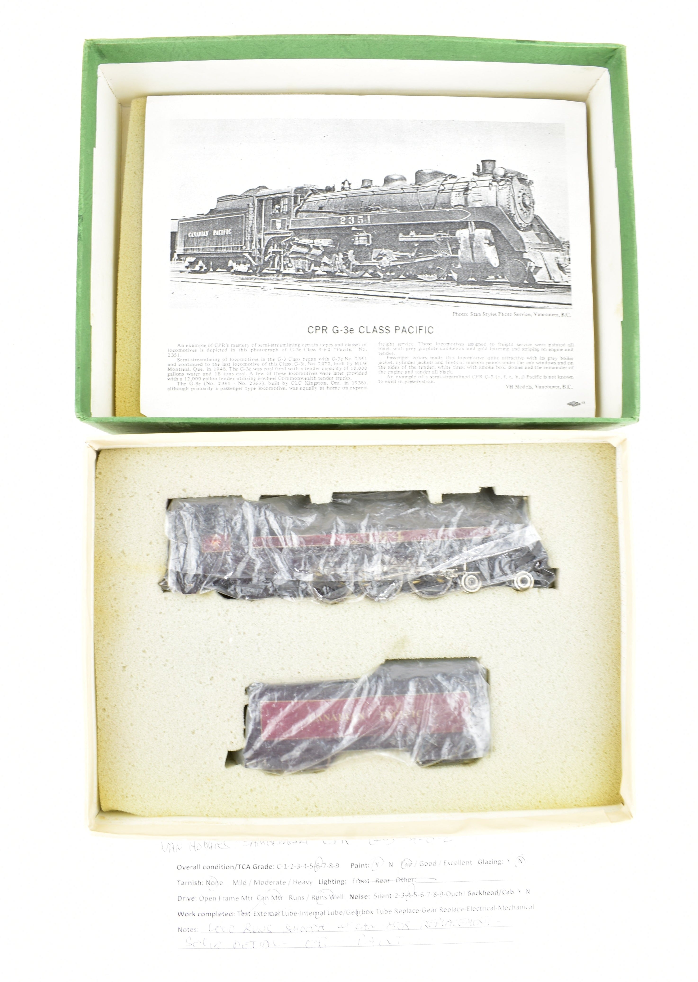 HO Scale Brass Model Train - Van Hobbies CPR Canadian Pacific Railway G - 3 4 - 6 - 2 Custom Painted Locomotive