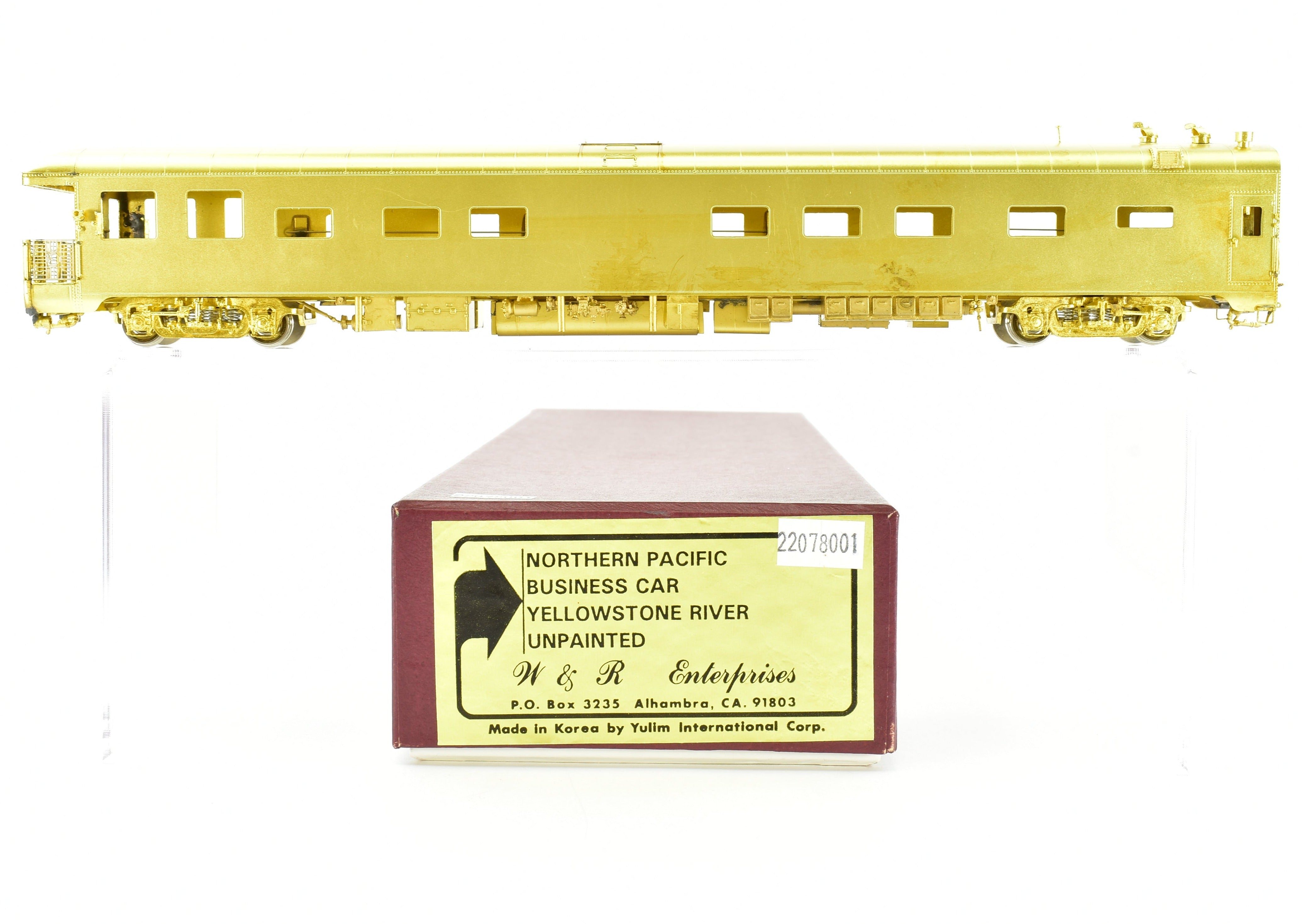 HO Scale Brass Northern Pacific Business Car 'Yellowstone River' Model by W&R Enterprises