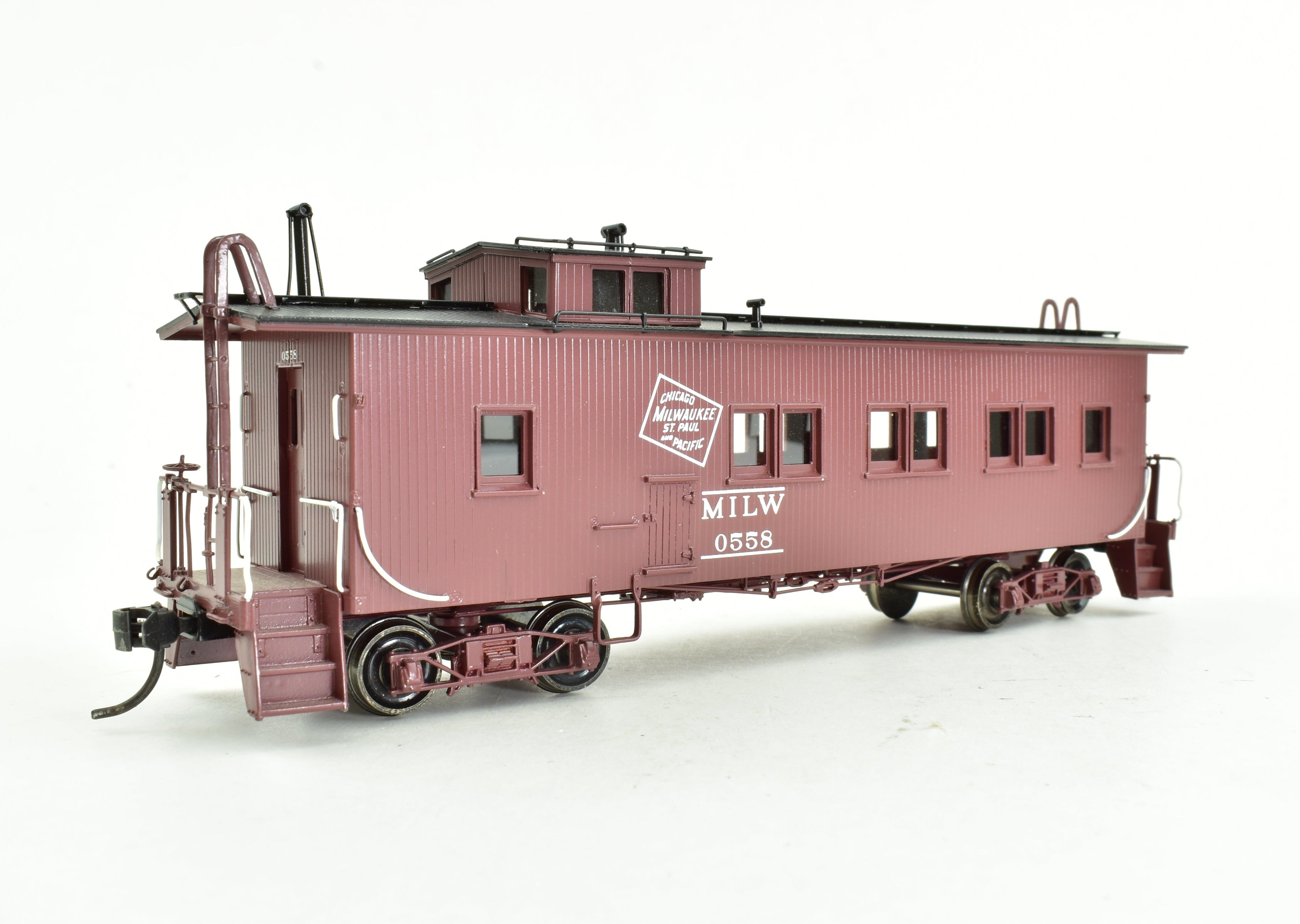 HO Scale Brass OMI Milwaukee Road 36' Wood Caboose No. 0558 by Overland Models