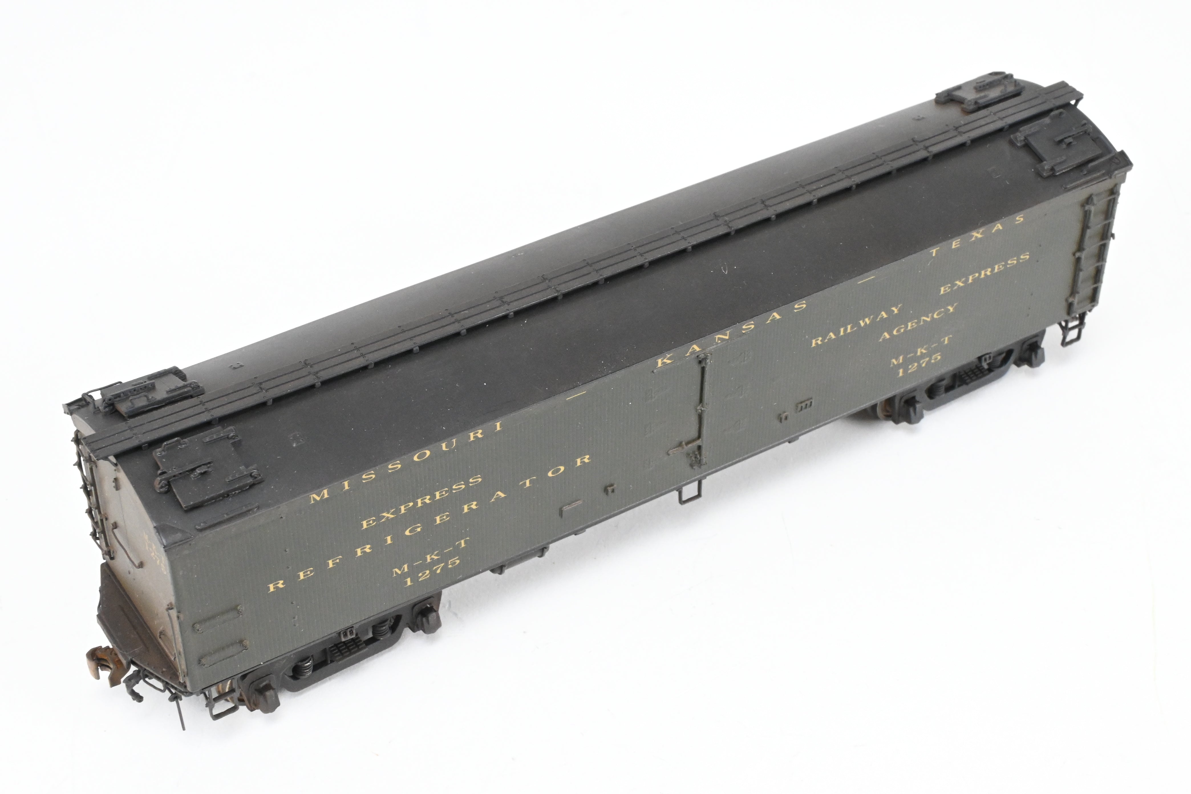 HO Scale Brass Precision Scale Co. Missouri Kansas Texas BR Class 53' 6 Reefer with Miner Brake System and FP - A High - Quality Model for Rolling Stock Fleet