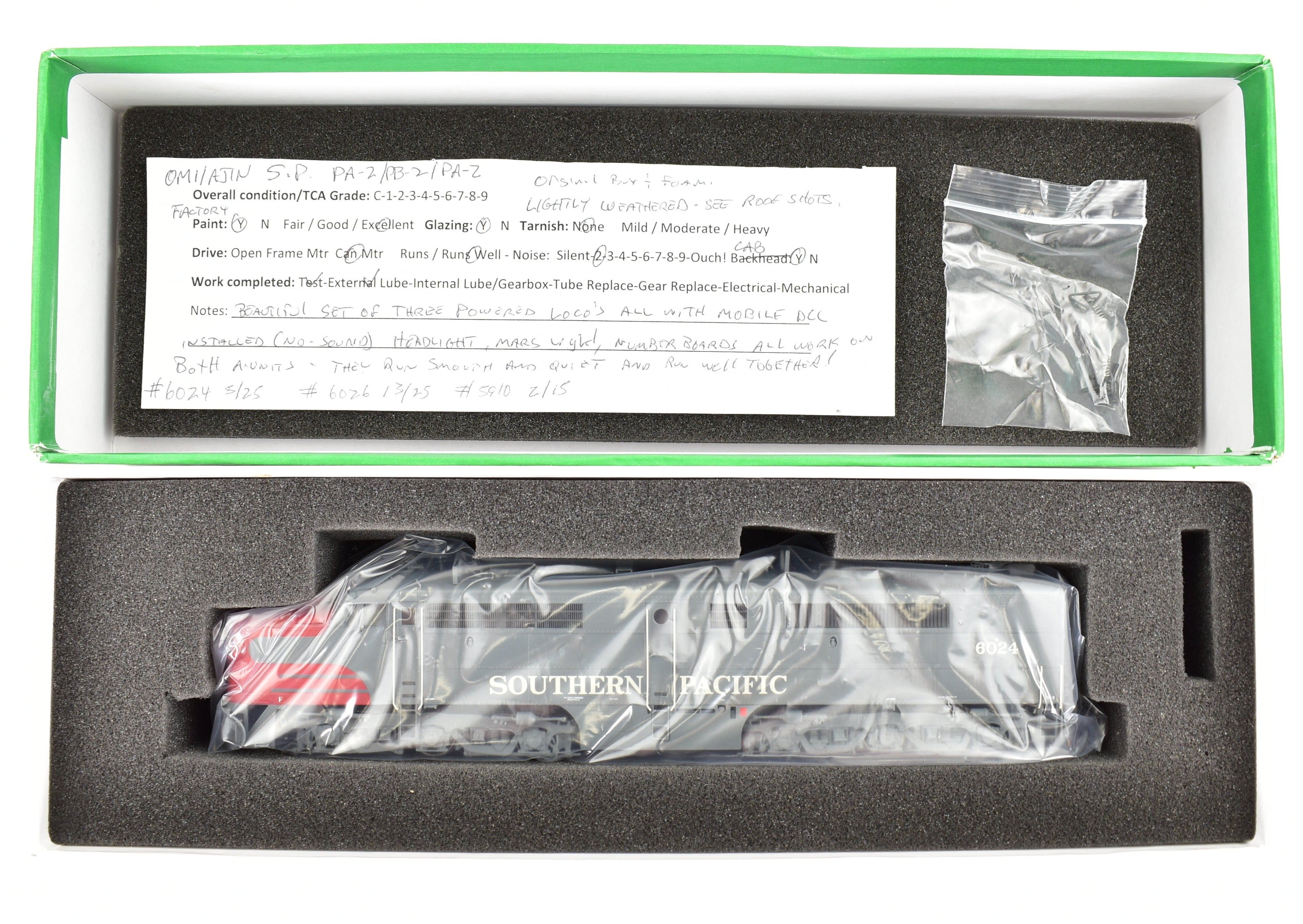 HO Scale Brass Locomotive Models - Overland Models Inc. Southern Pacific ALCO PA - 2/PB - 2/PA - 2 3 - Unit Set with Factory Painted Finish and DCC Functionality