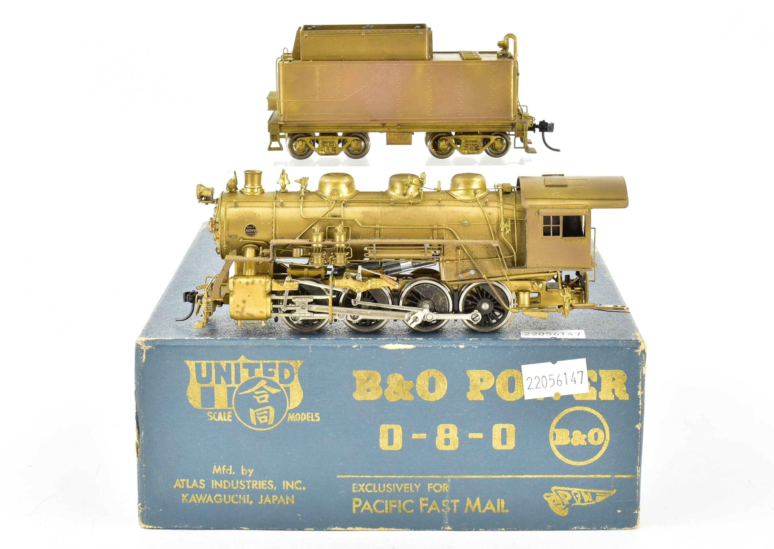 HO Scale Brass Pacific Fast Mail (PFM) - United Baltimore & Ohio L-2 0-8-0 B&O Power Series Model Train
