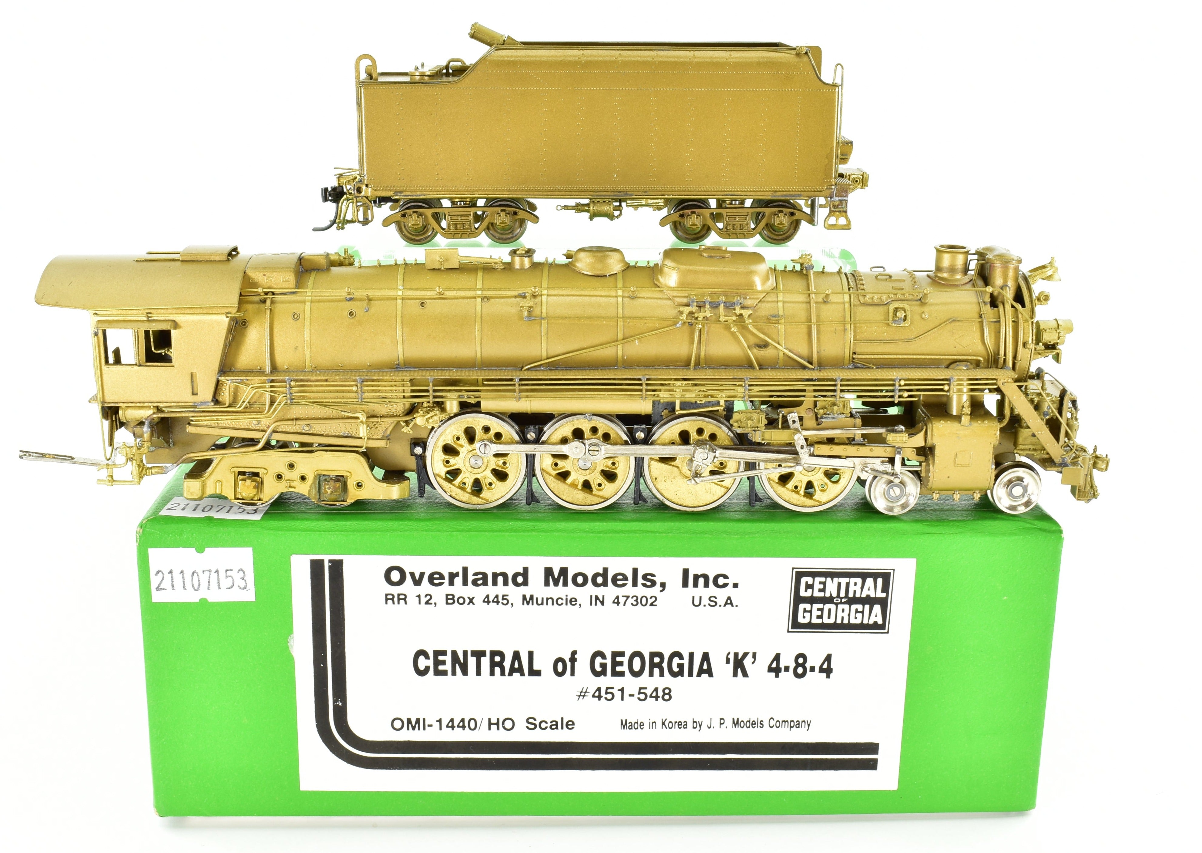 HO Scale Brass OMI - Overland Models COG Central of Georgia K 4-8-4 Locomotive