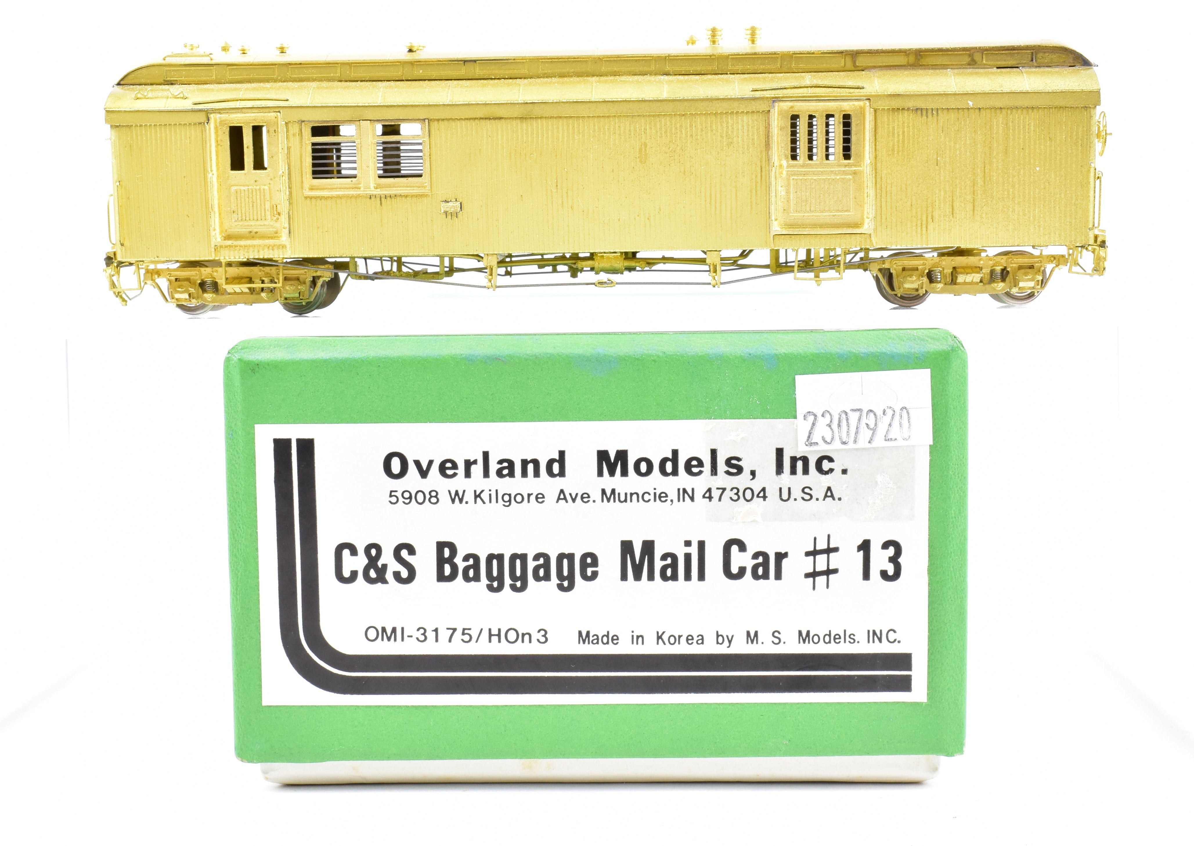 HOn3 Scale Brass OMI - Overland Models, Inc. Colorado & Southern Baggage Mail Car Model #13 for Narrow Gauge Layouts