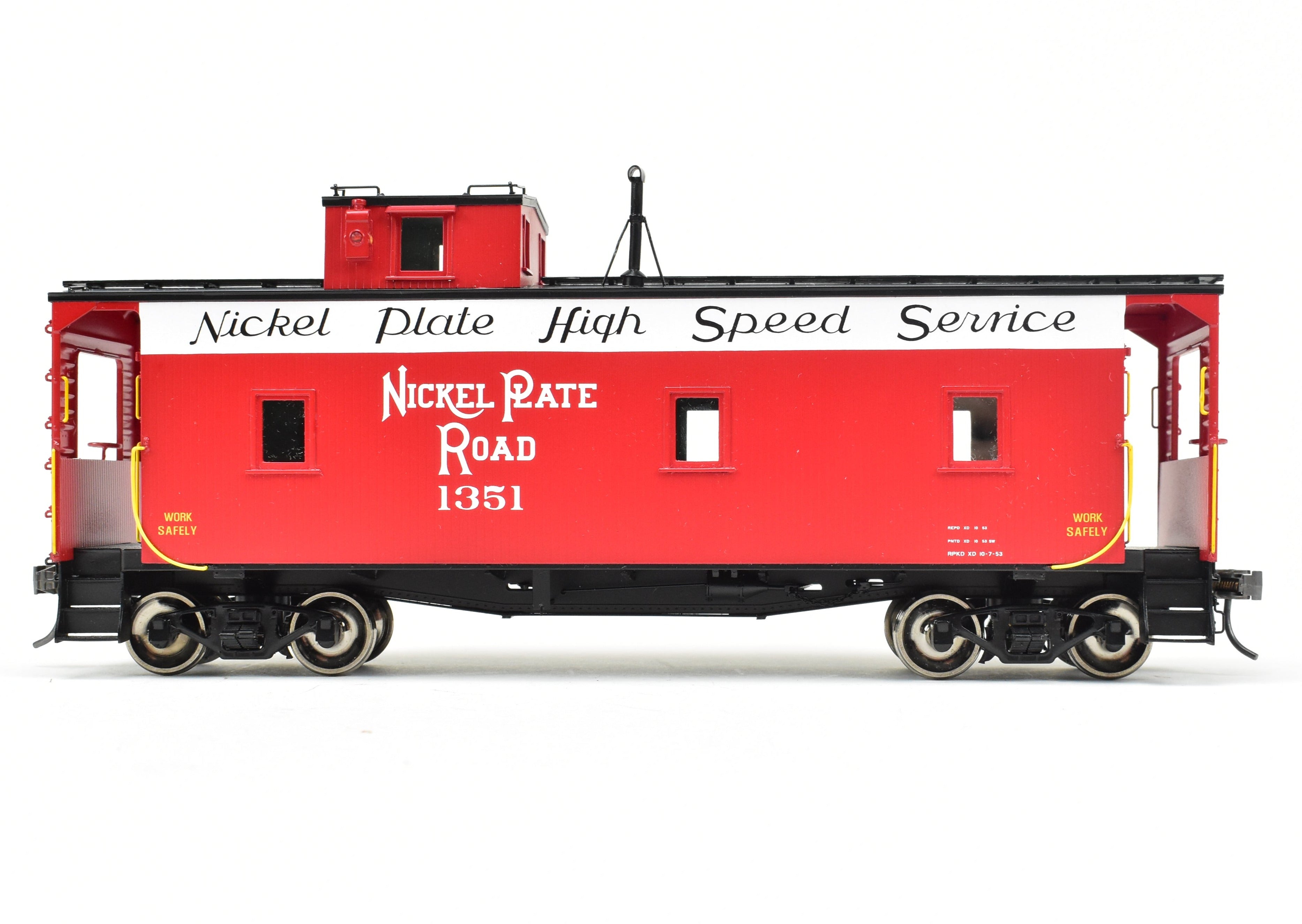O Scale Model Train Collectible - Brass OMI (Overland Models, Inc.)/NPM NKP (Nickel Plate Road) 1300 Caboose with Factory Paint, Serial No. 1351, Without Original Box