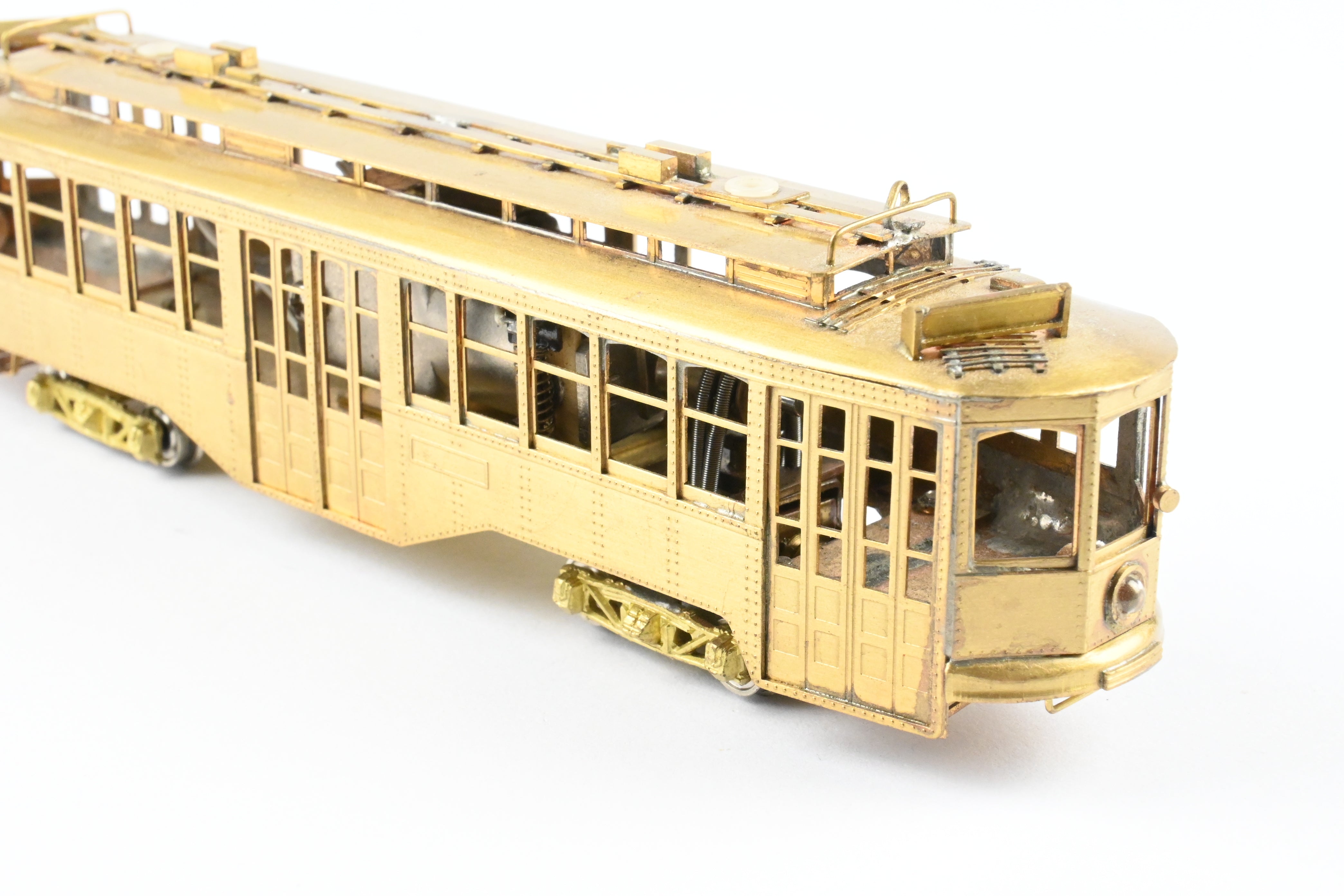 HO Scale Brass Pittsburgh Railway Co. Double Ended Jones Trolley in Reboxx, Poles Missing