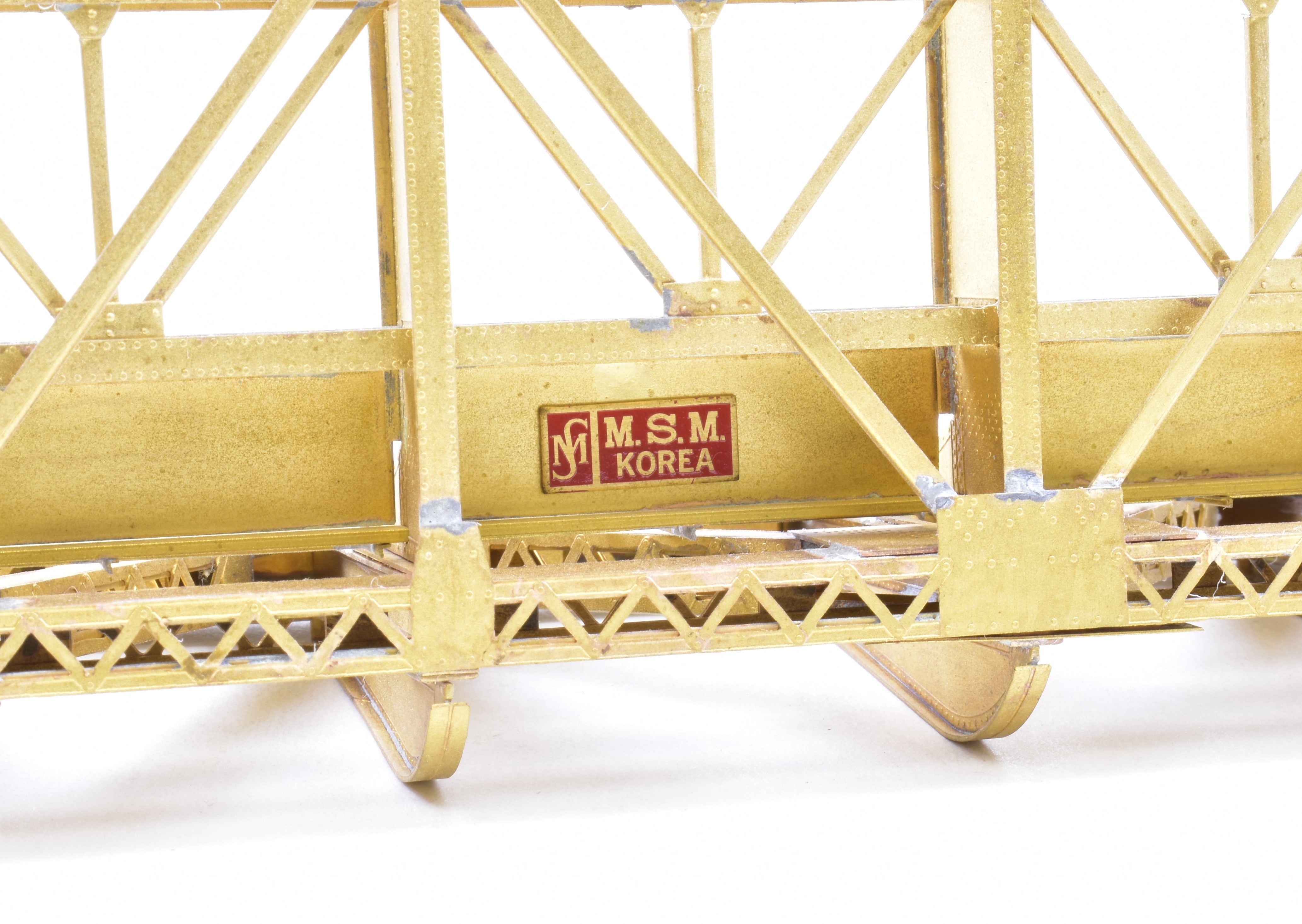 HO Scale Brass Overland Models, Inc. Pony Truss Thru Bridge 93 2-Track Type with Additional Braces for Model Railroads
