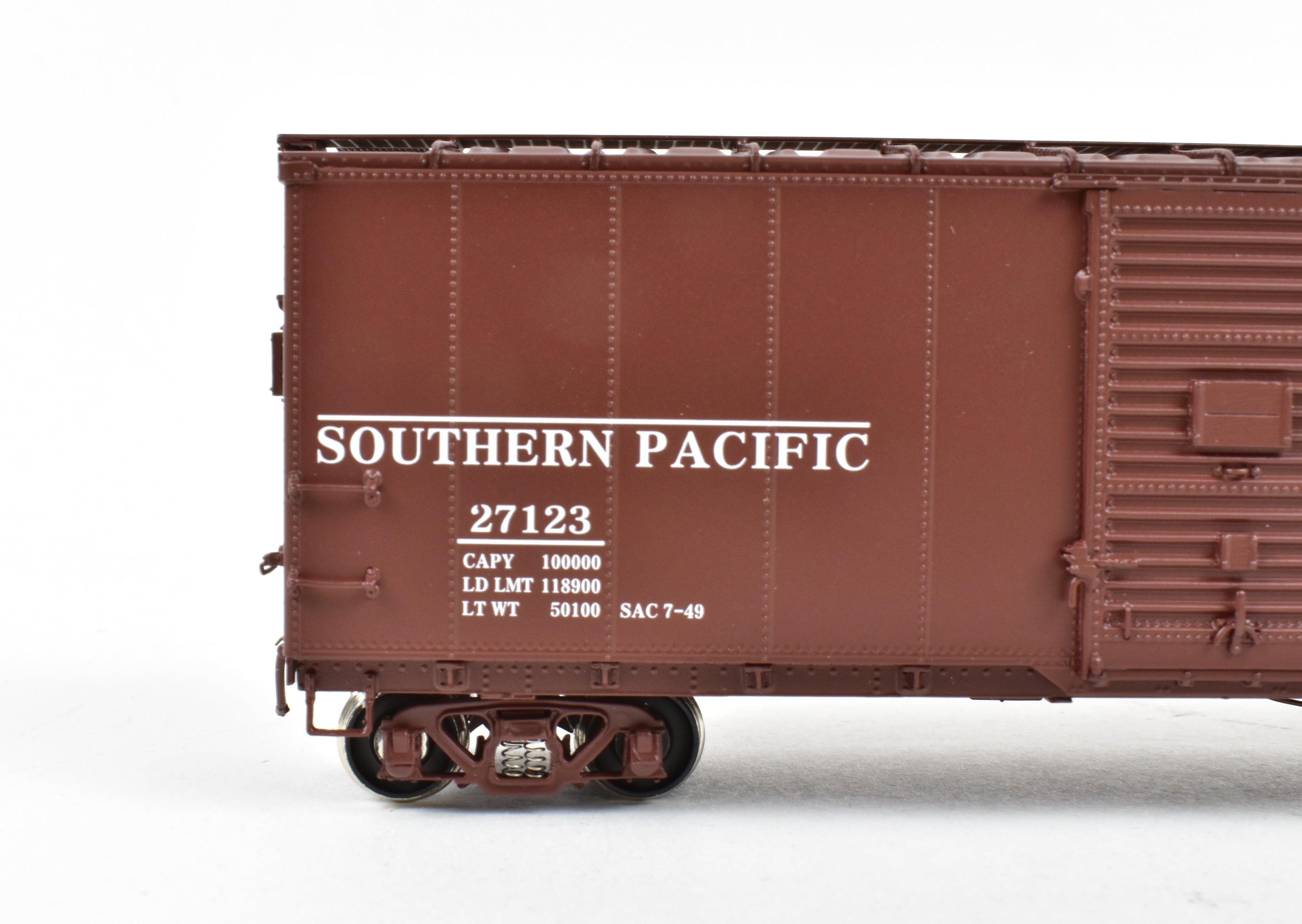 HO Scale Brass Challenger Imports CIL Southern Pacific Class B - 50 - 12 - A Rebuilt Steel Side Box Car Factory Painted with Number 27123