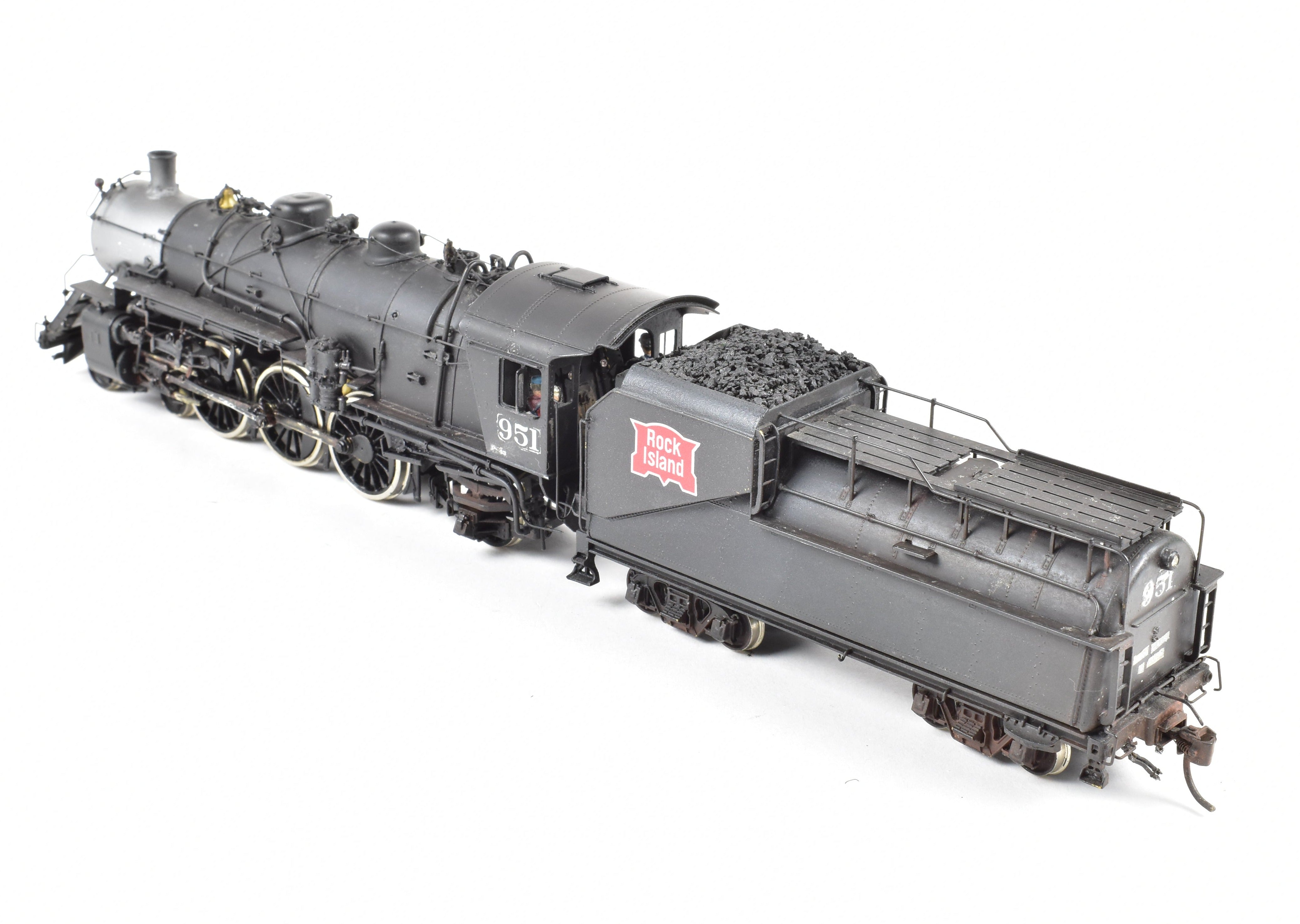 HO Scale Brass Model Train - Overland Models CRI&P Rock Island P-42 4-6-2 Pacific Steam Locomotive CP #951 Weathered with Authentic Detailing