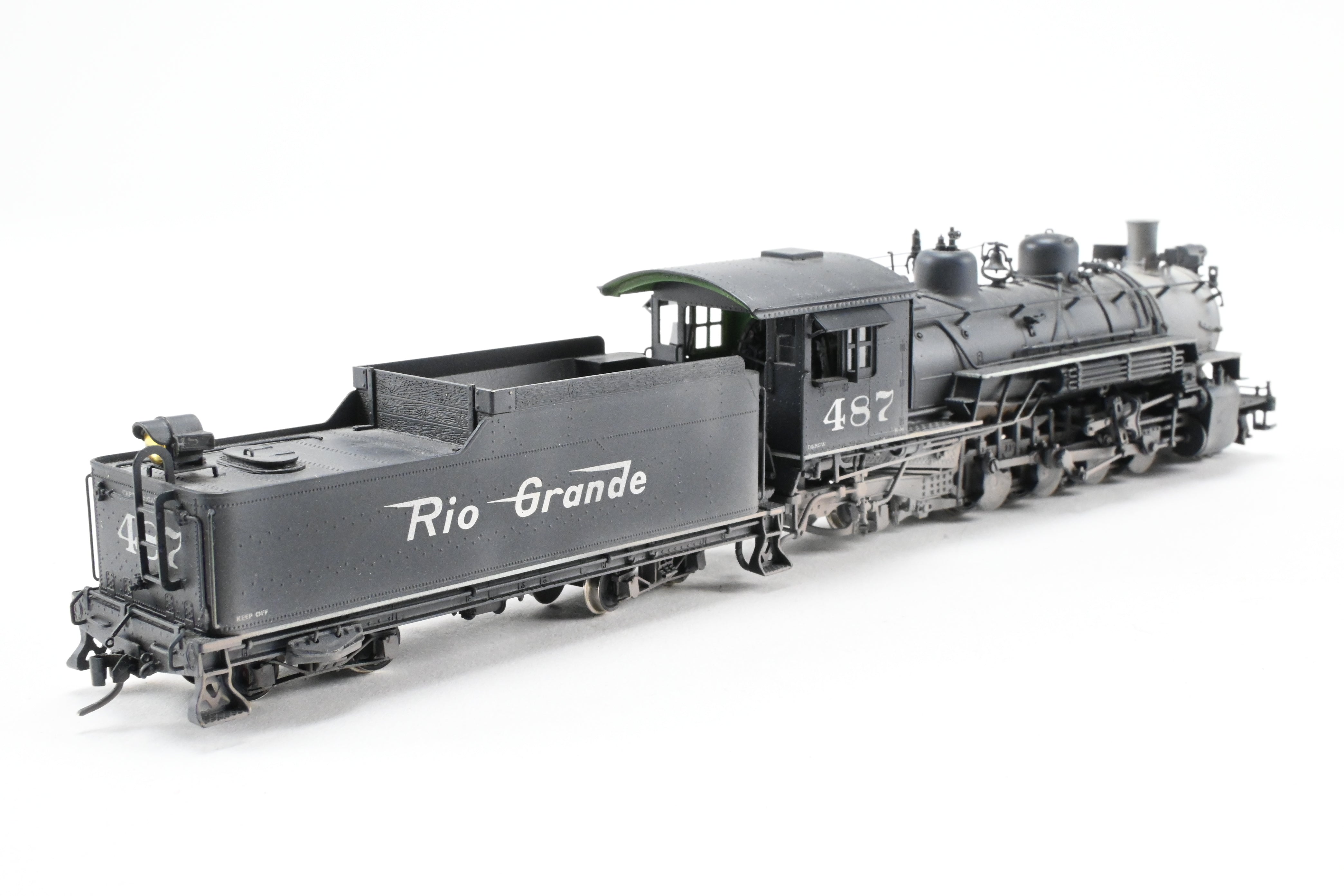 HOn3 Scale Brass Precision Model Train - Denver & Rio Grande Western K-36 CP No. 487 Flying Grande with Weathered Finish by Precision Scale Co.