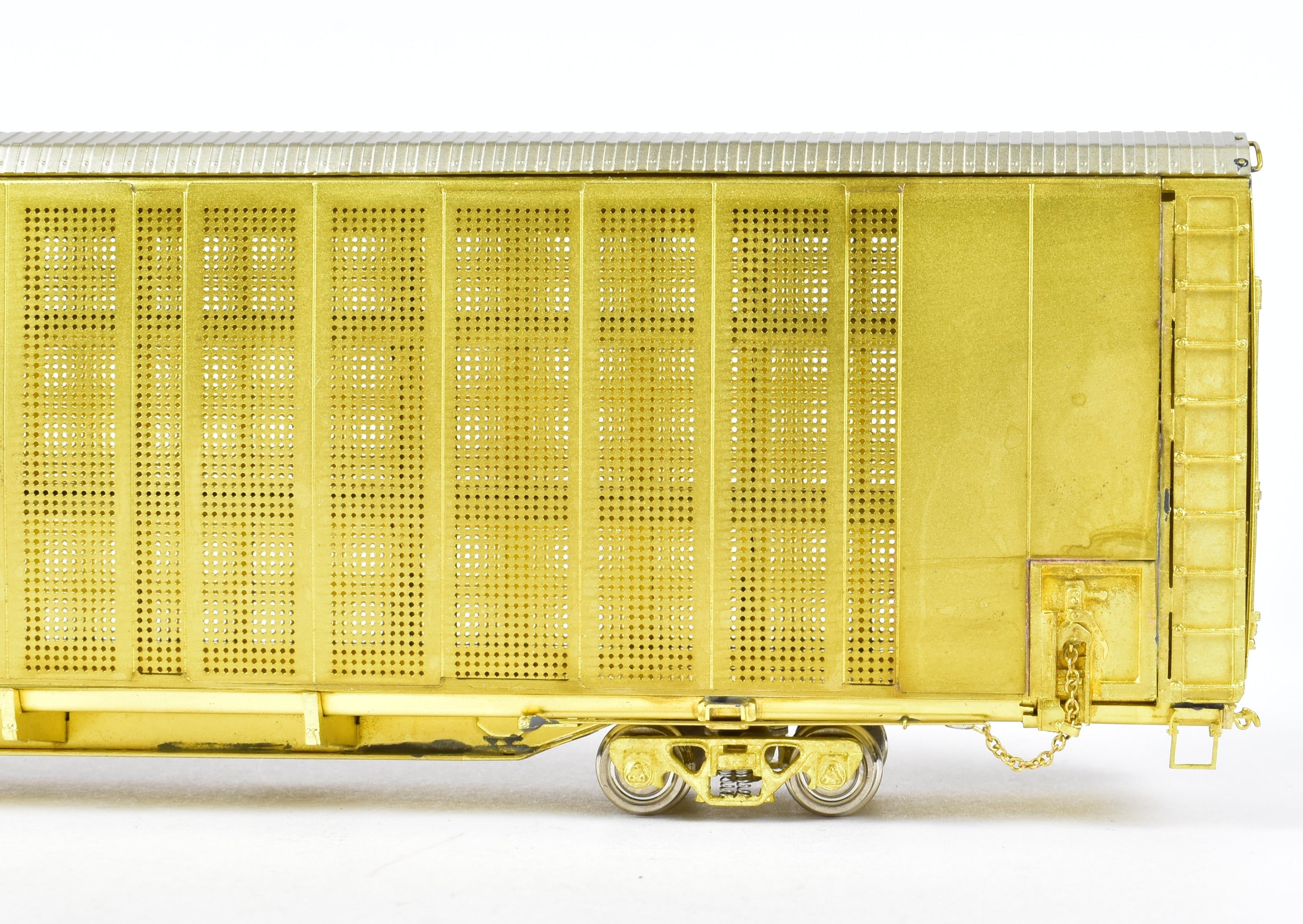 HO Brass OMI Overland Safe-T-Pack Tri-Level Auto Rack with Special Doors (ATSF, FEC, N&W, WP)